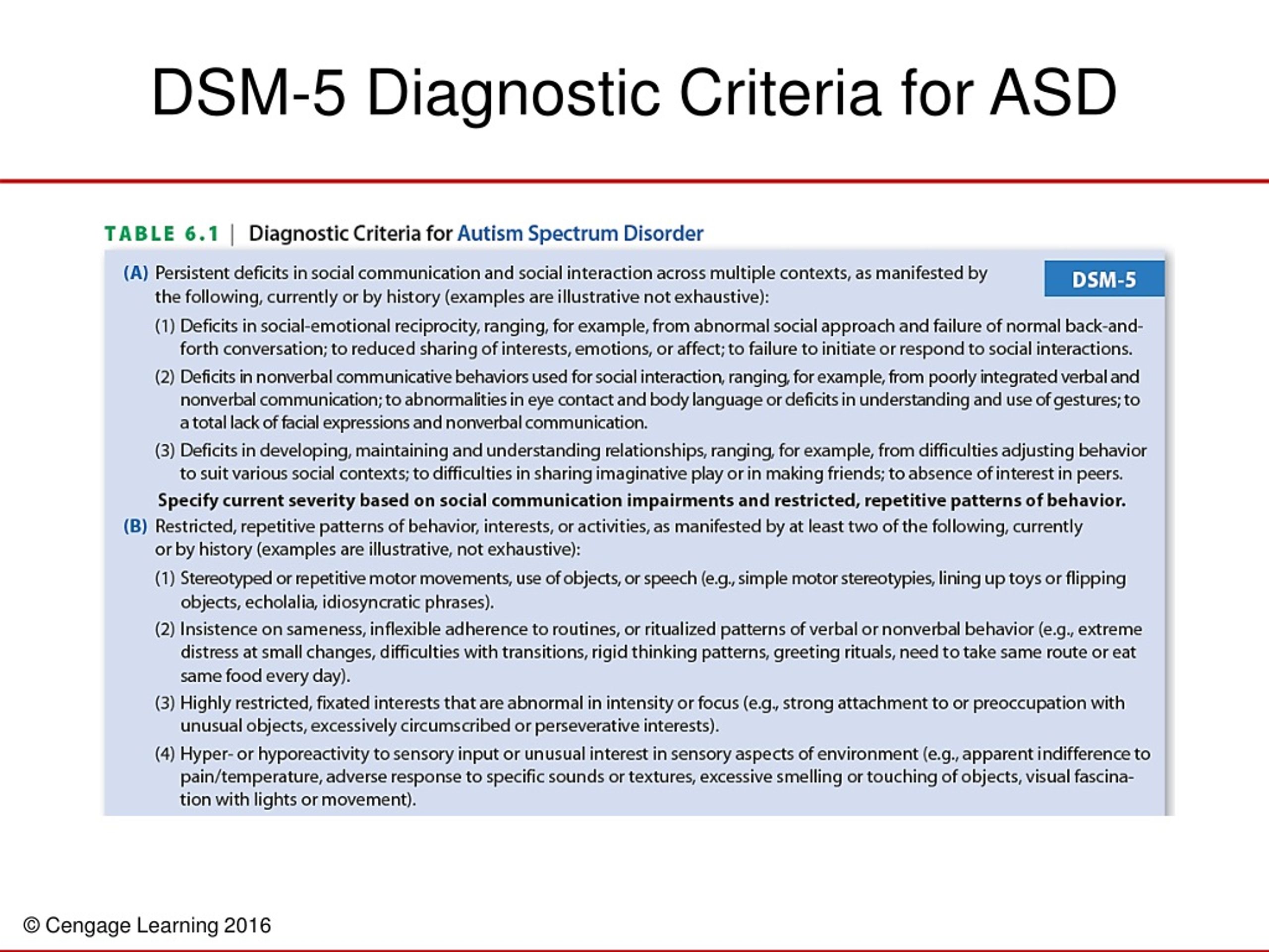 dsm 5 symptoms of asd