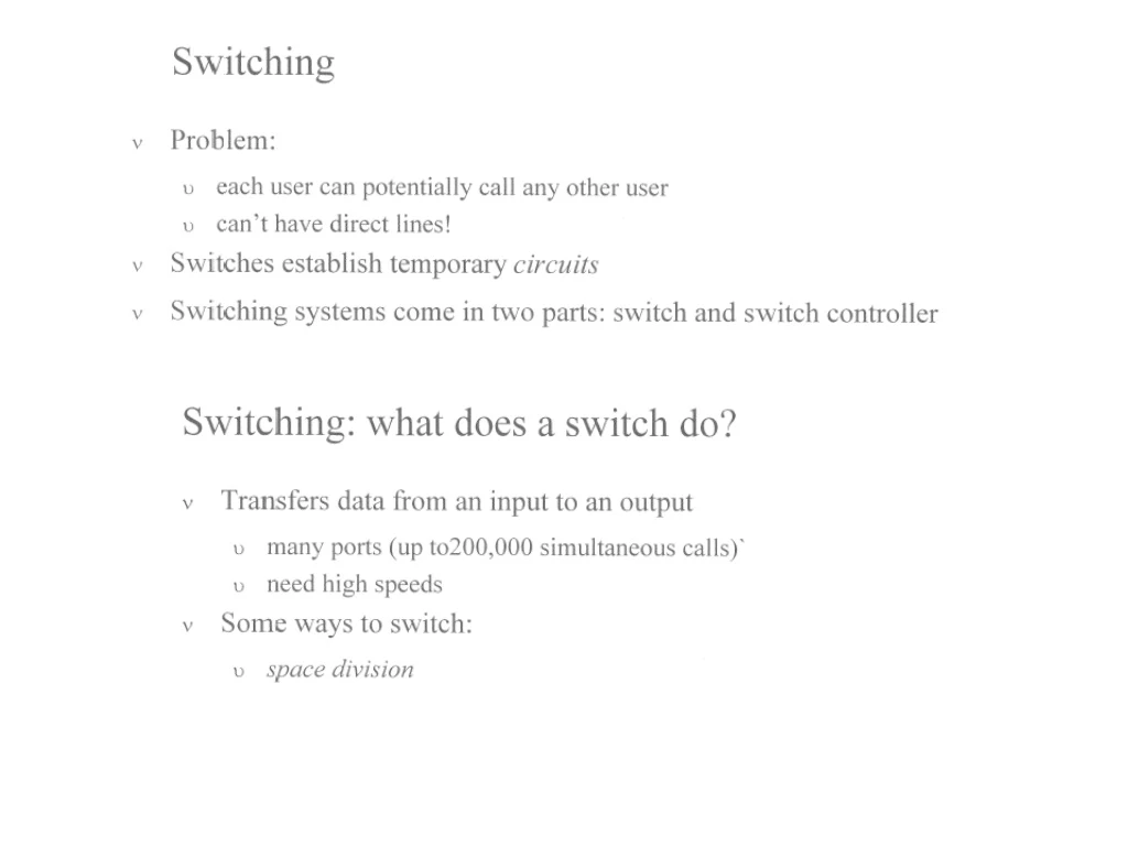 PPT - The importance of switching in communication The cost of ...