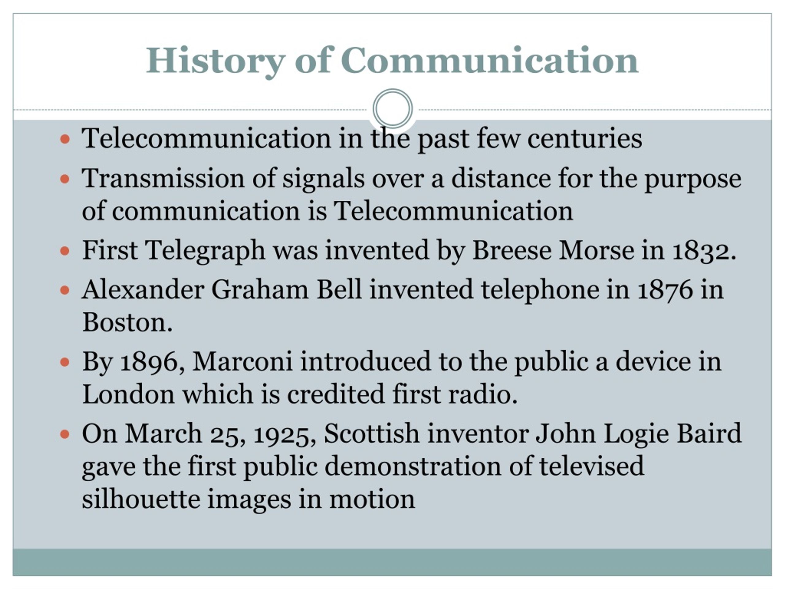 history of communication presentation