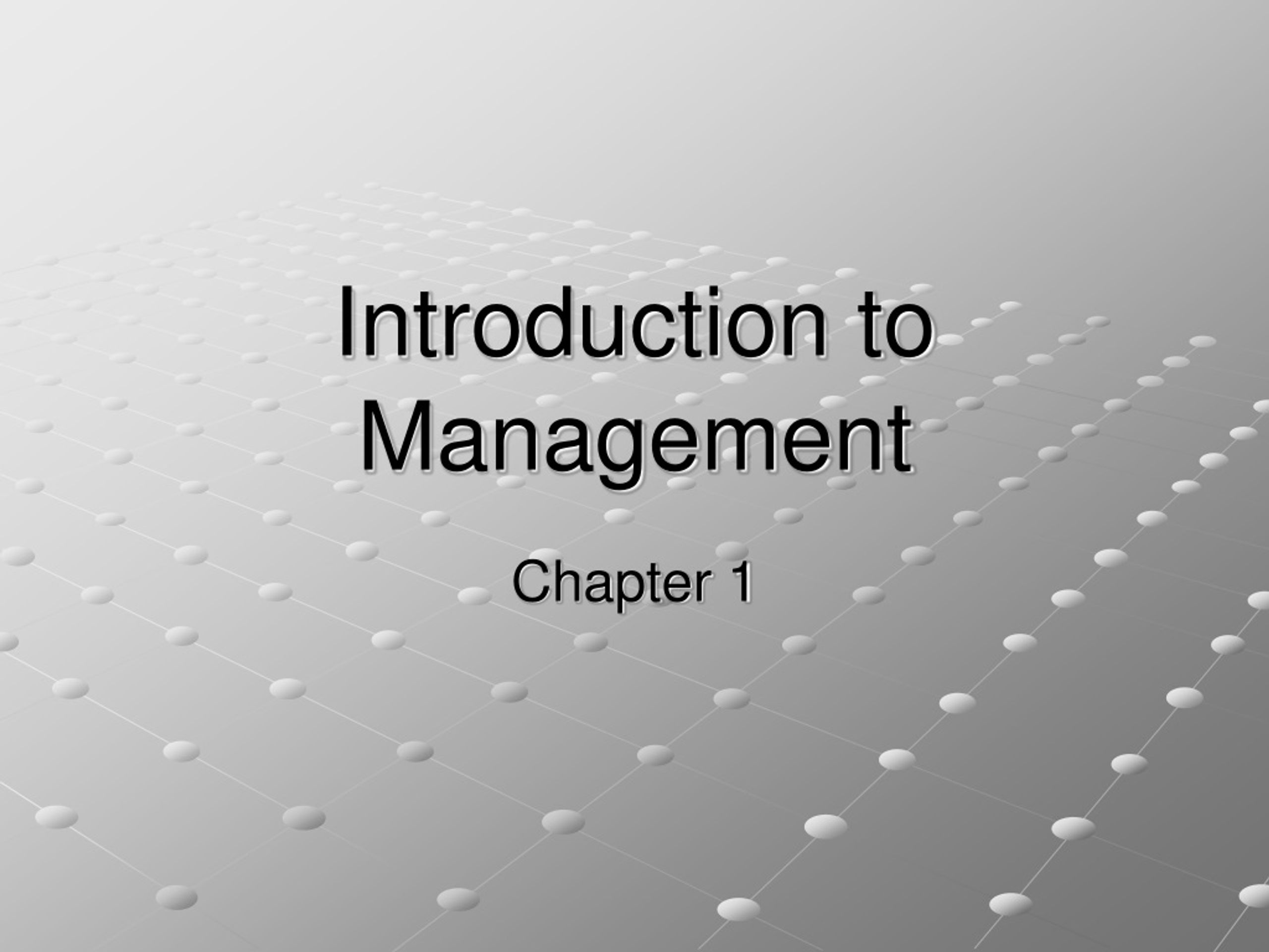 introduction for management presentation