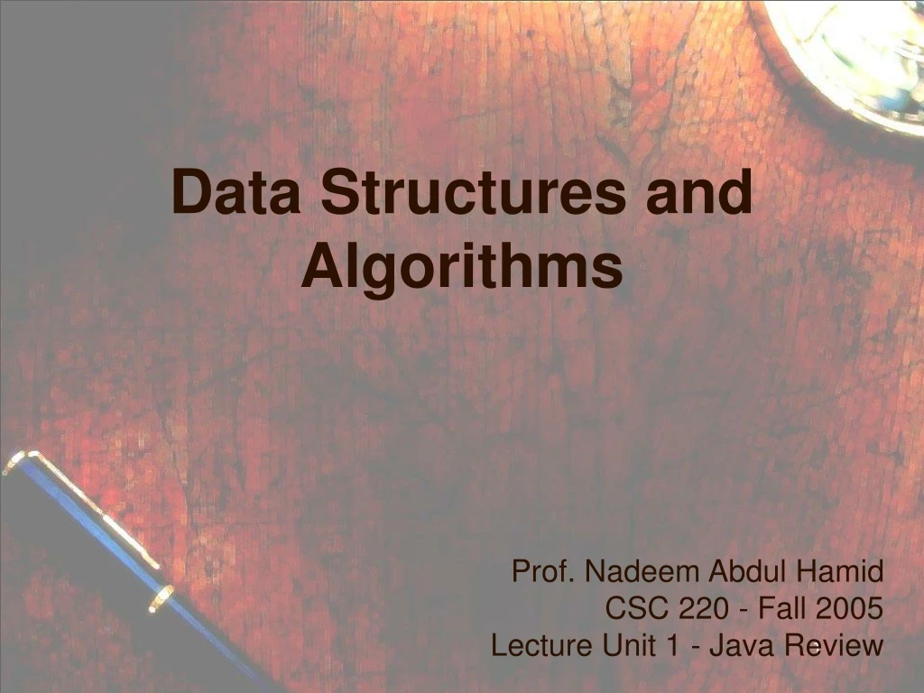 data structures and algorithms presentation ppt