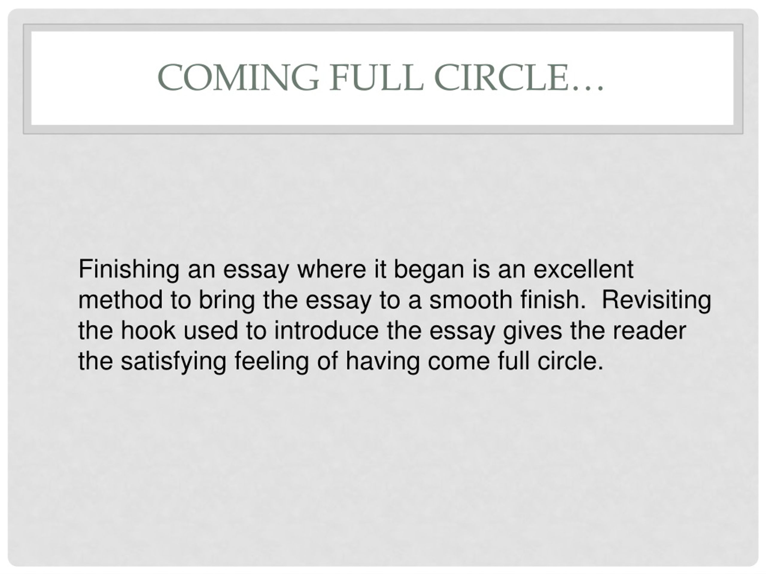 Full circle to 2025 essay