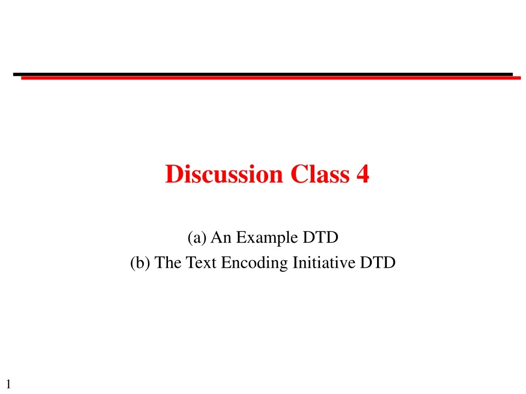 discussion class 4 n.