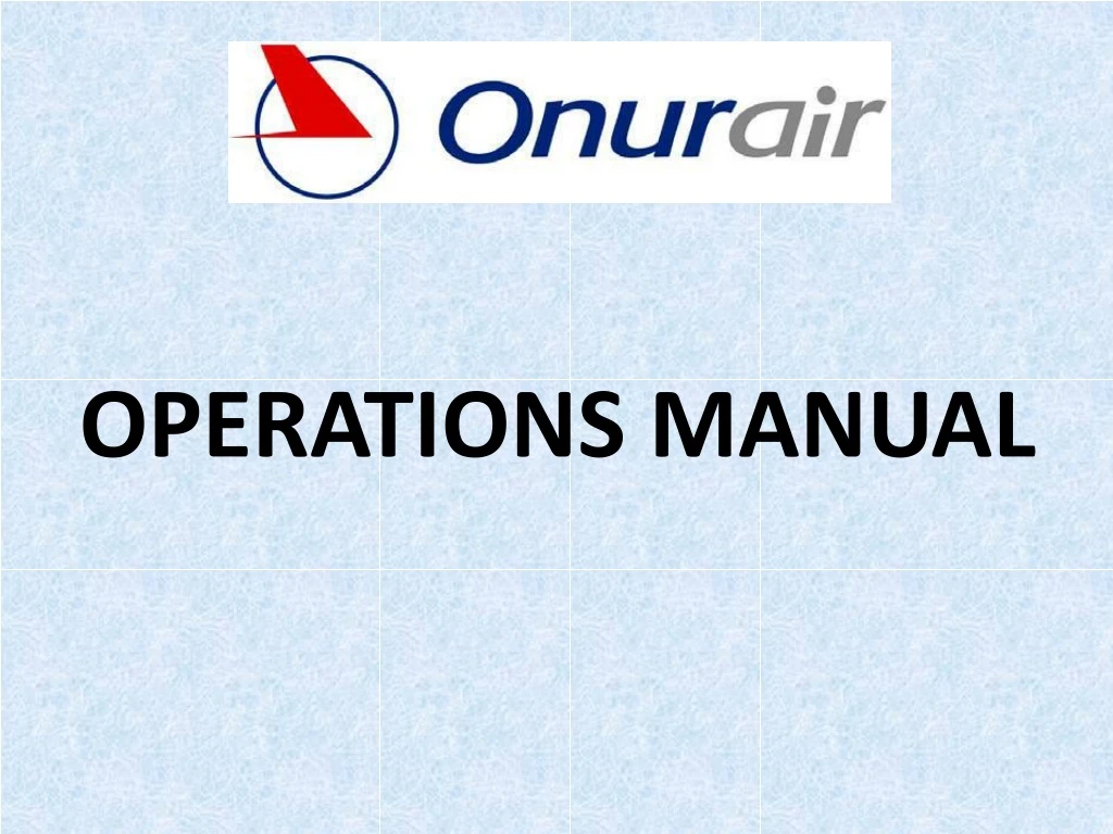 operations manual n.