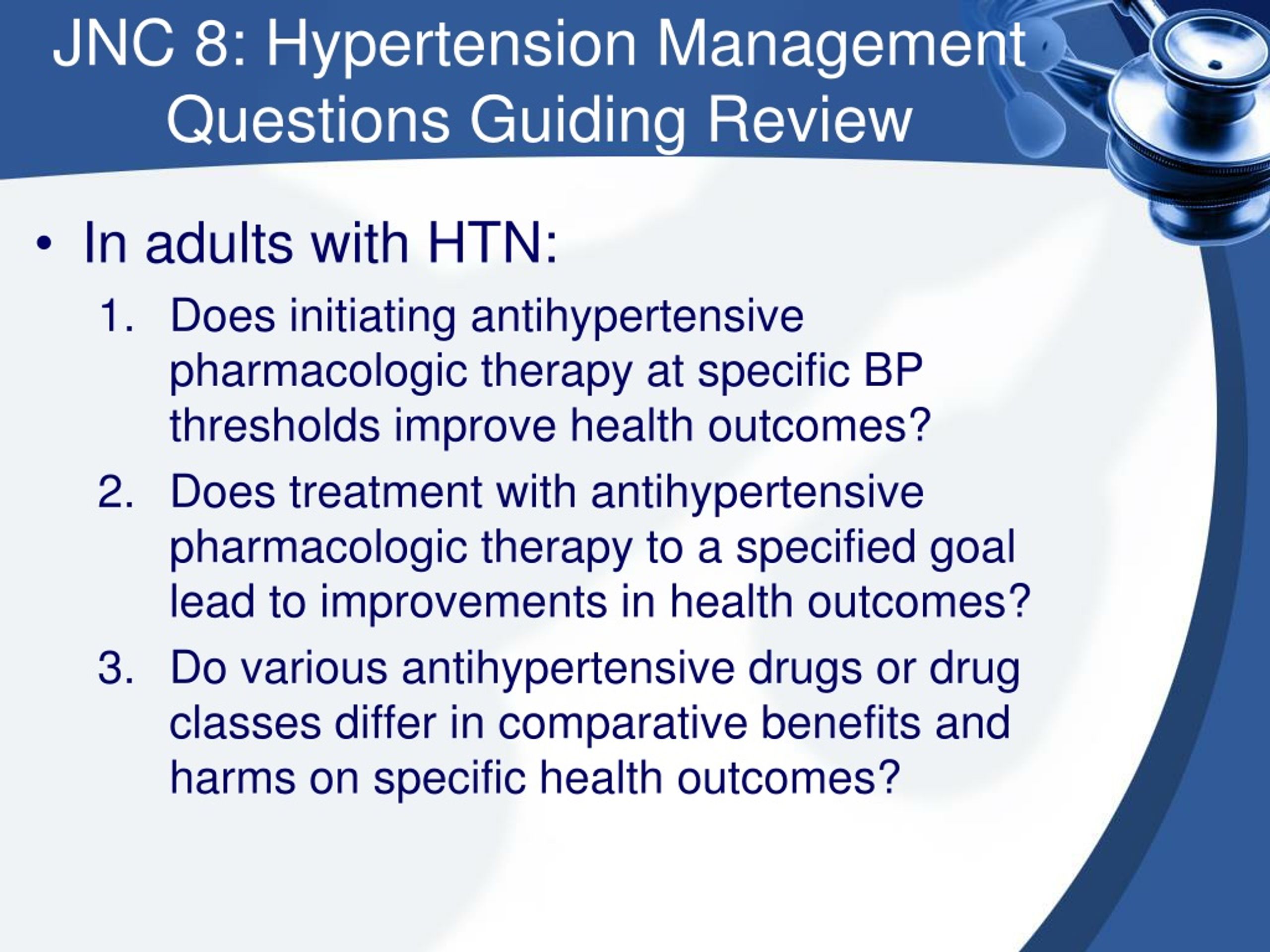 Ppt Hypertension Guidelines Jnc 8 Powerpoint Presentation Free