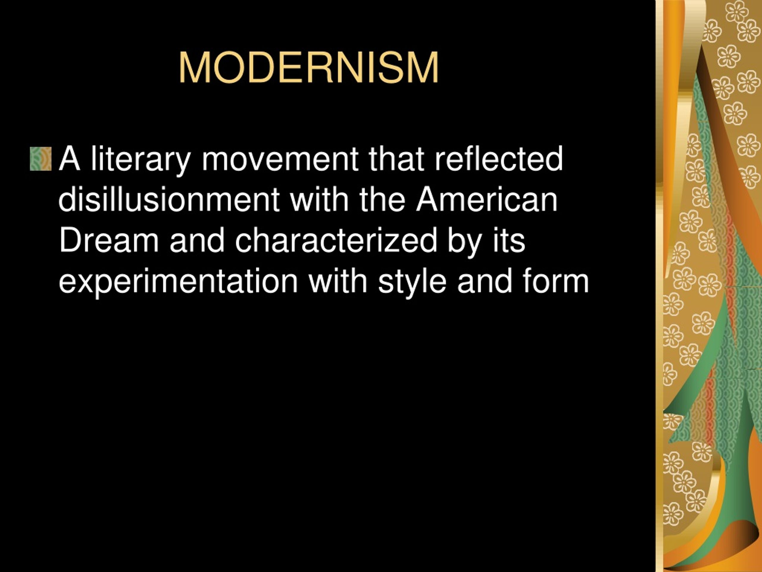 essay about modernism in american literature