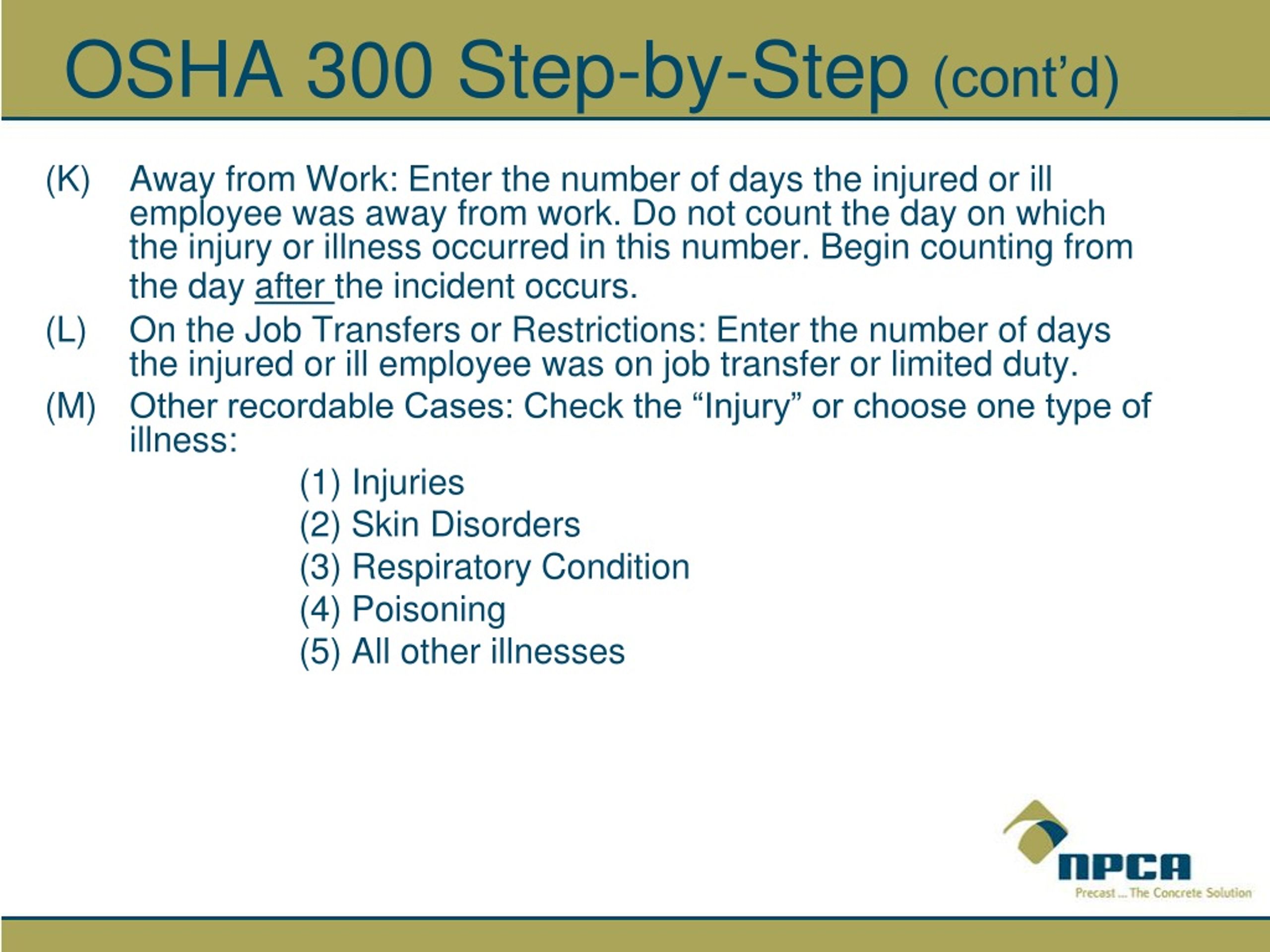 PPT Managing an OSHA 300 Log and Summary Report PowerPoint