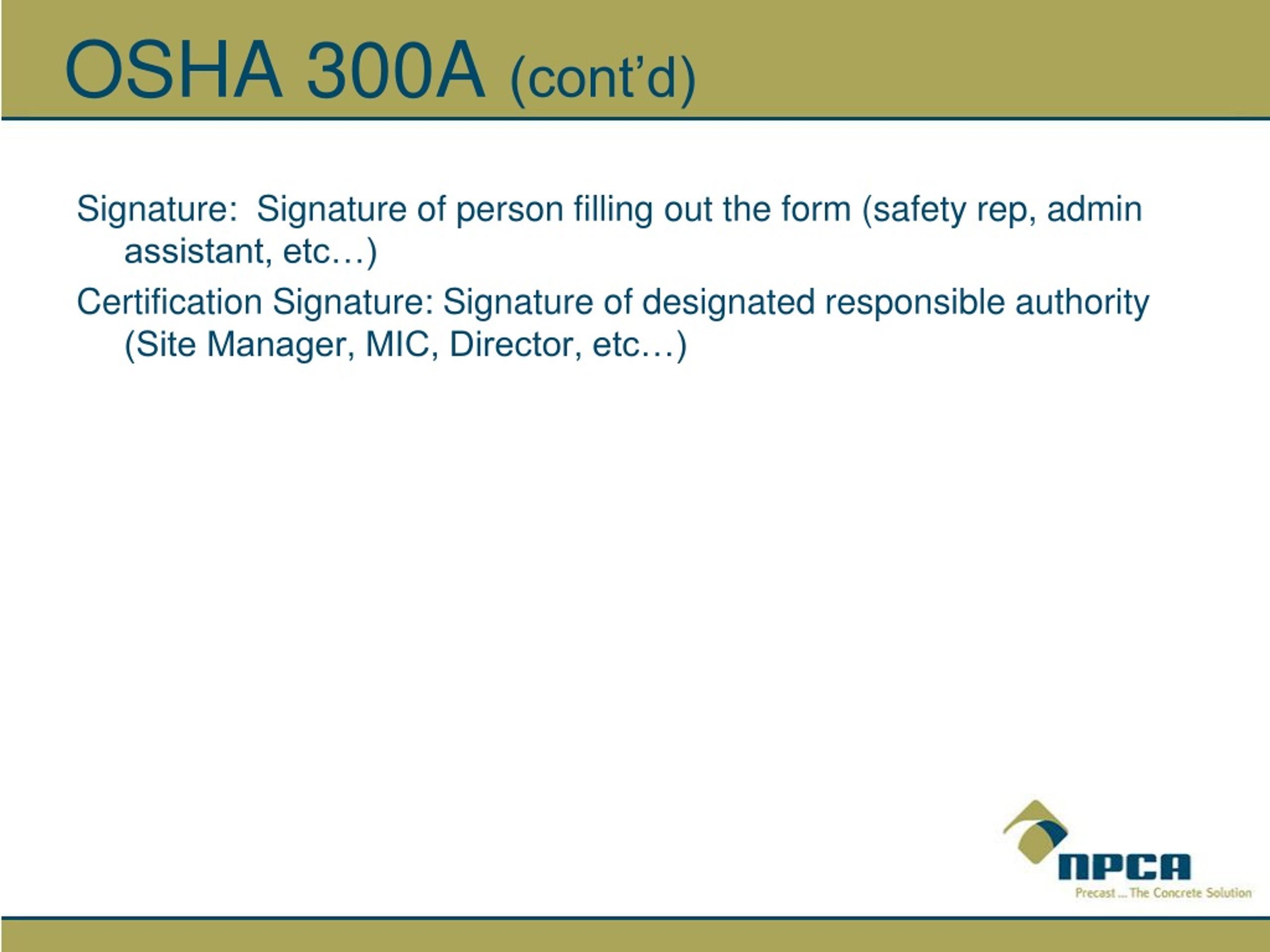 PPT Managing an OSHA 300 Log and Summary Report PowerPoint