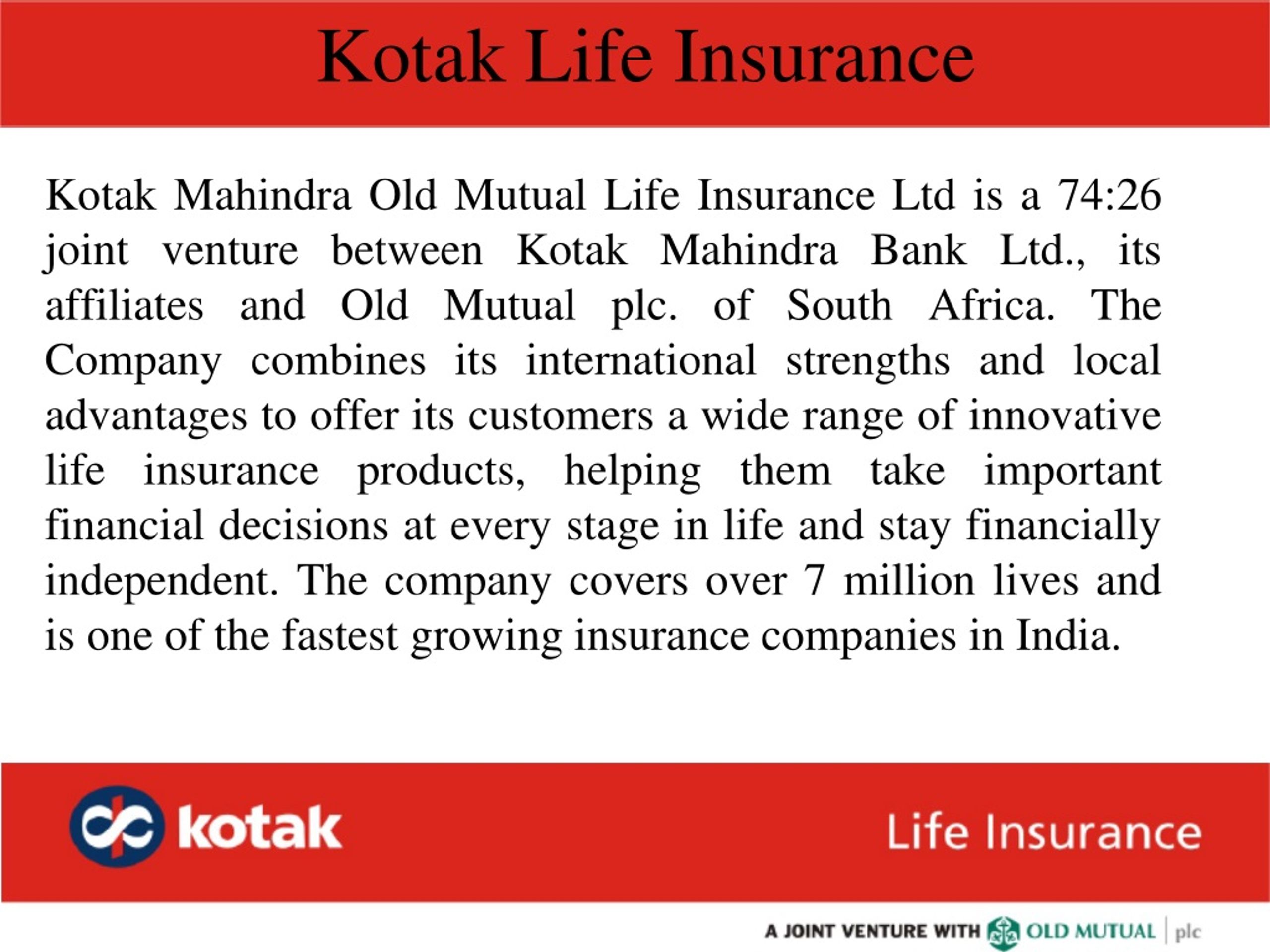 powerpoint presentation of kotak life insurance