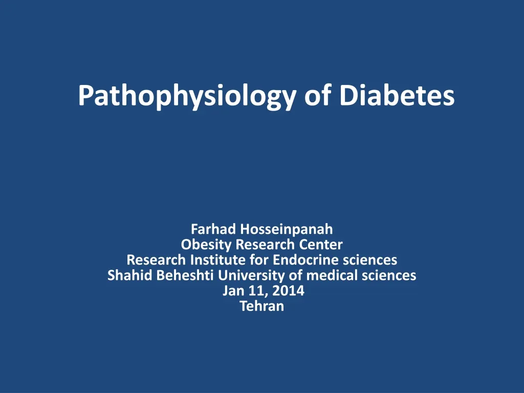 pathophysiology of diabetes n.