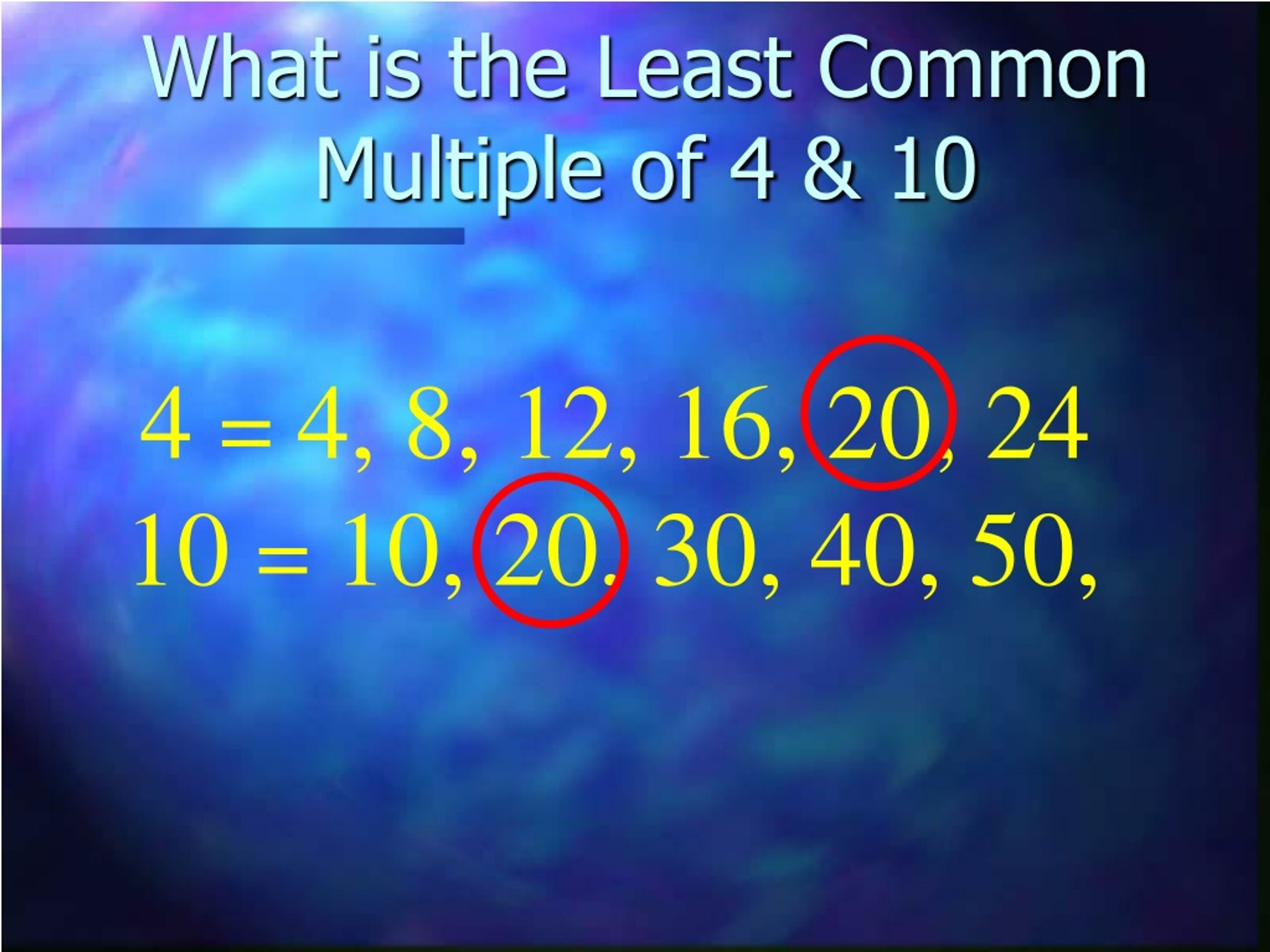 What Is The Least Common Multiple Of 10 And 4