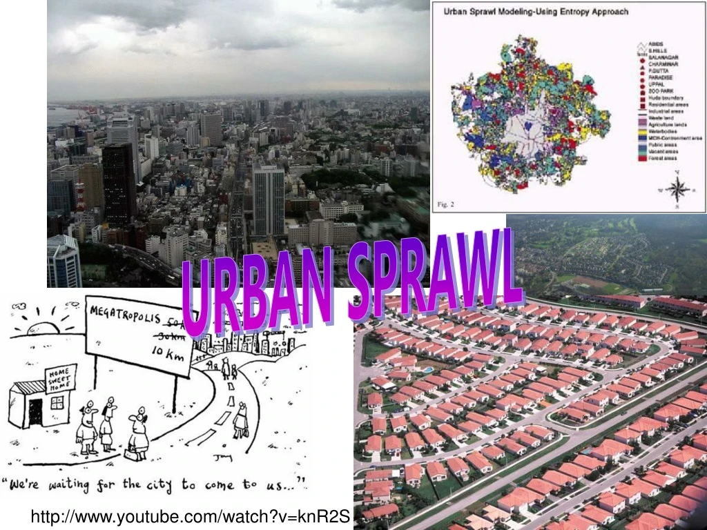 urban sprawl n.