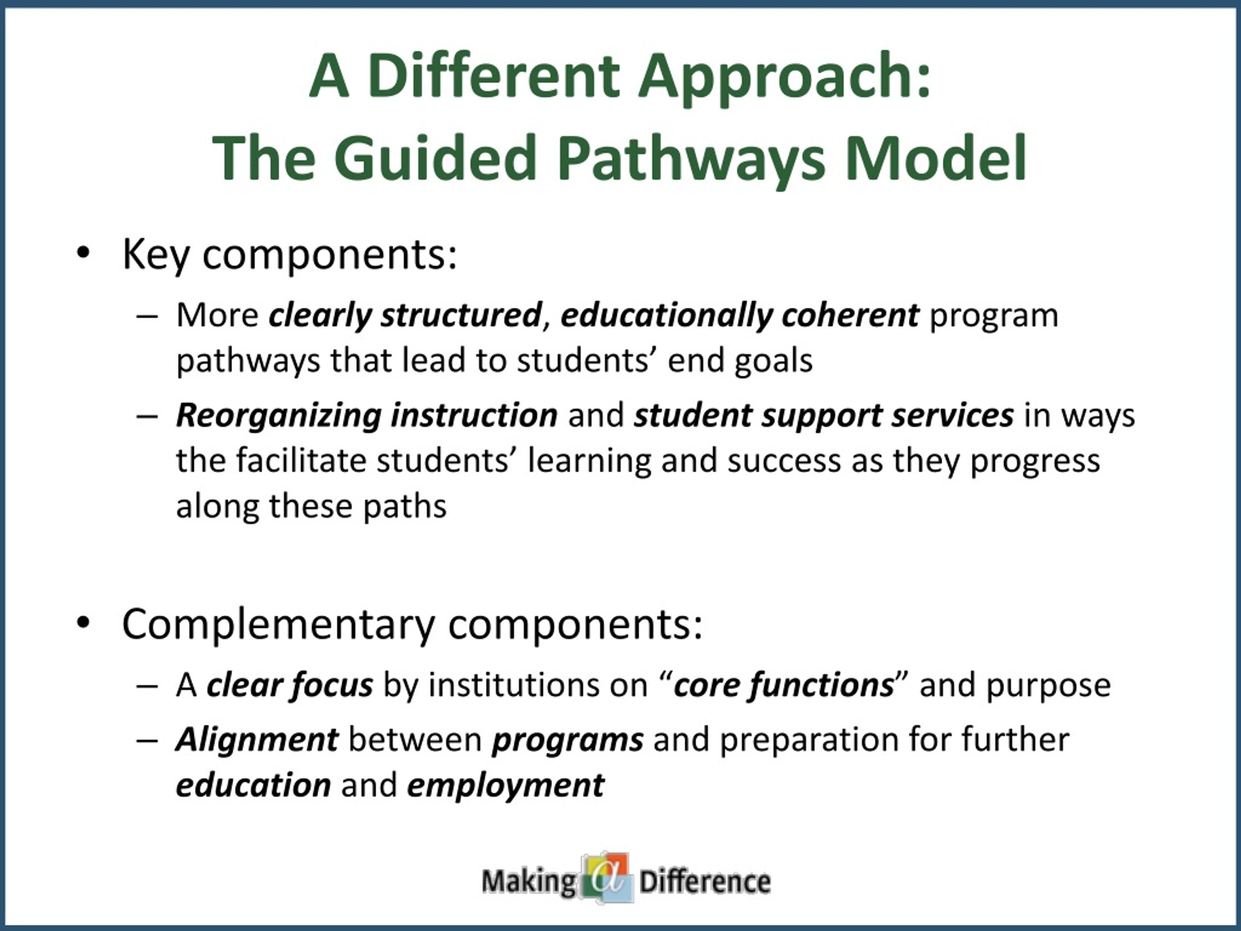 PPT - Focusing On College Completion: Guided Pathways & Workforce ...