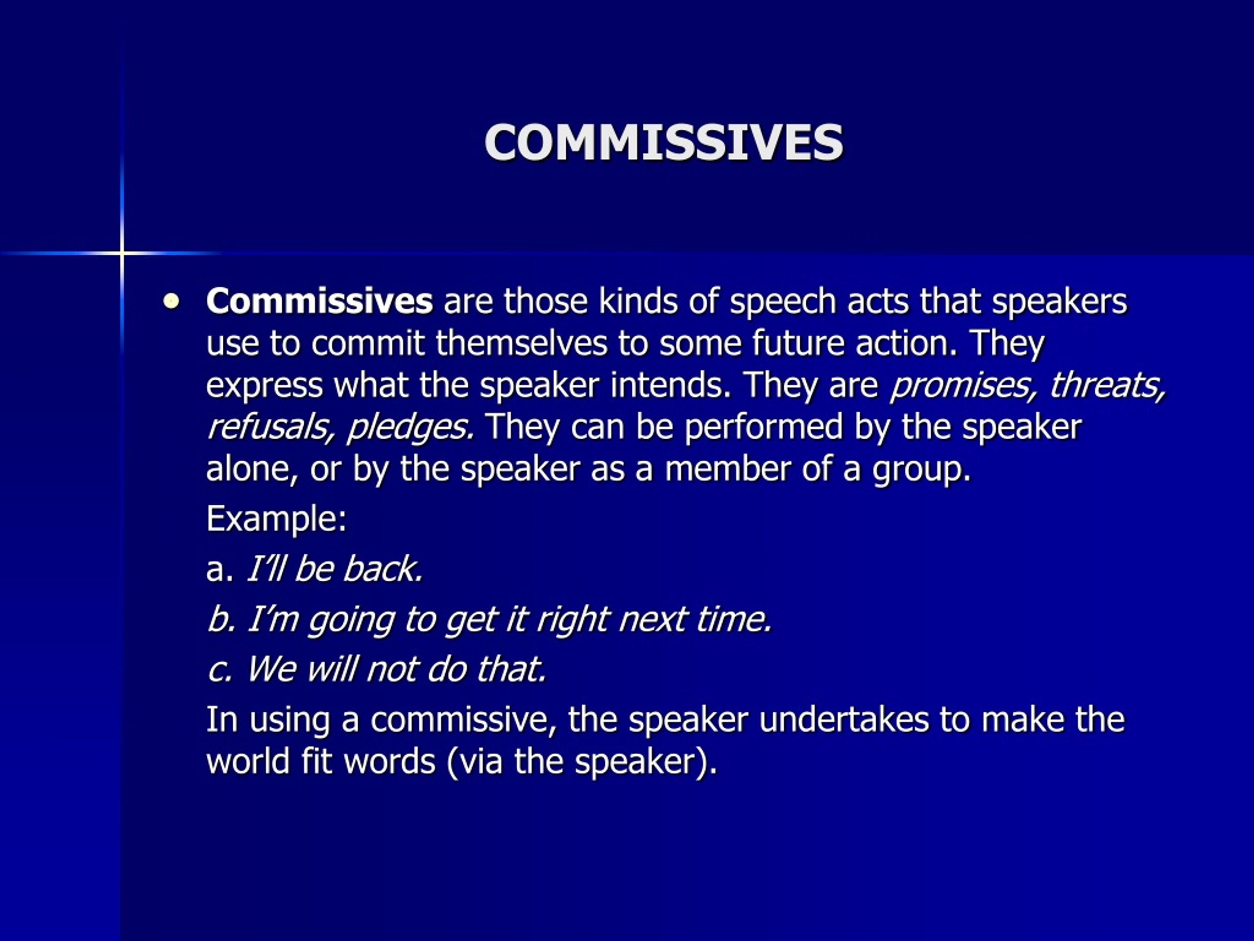 speech act commissive definition