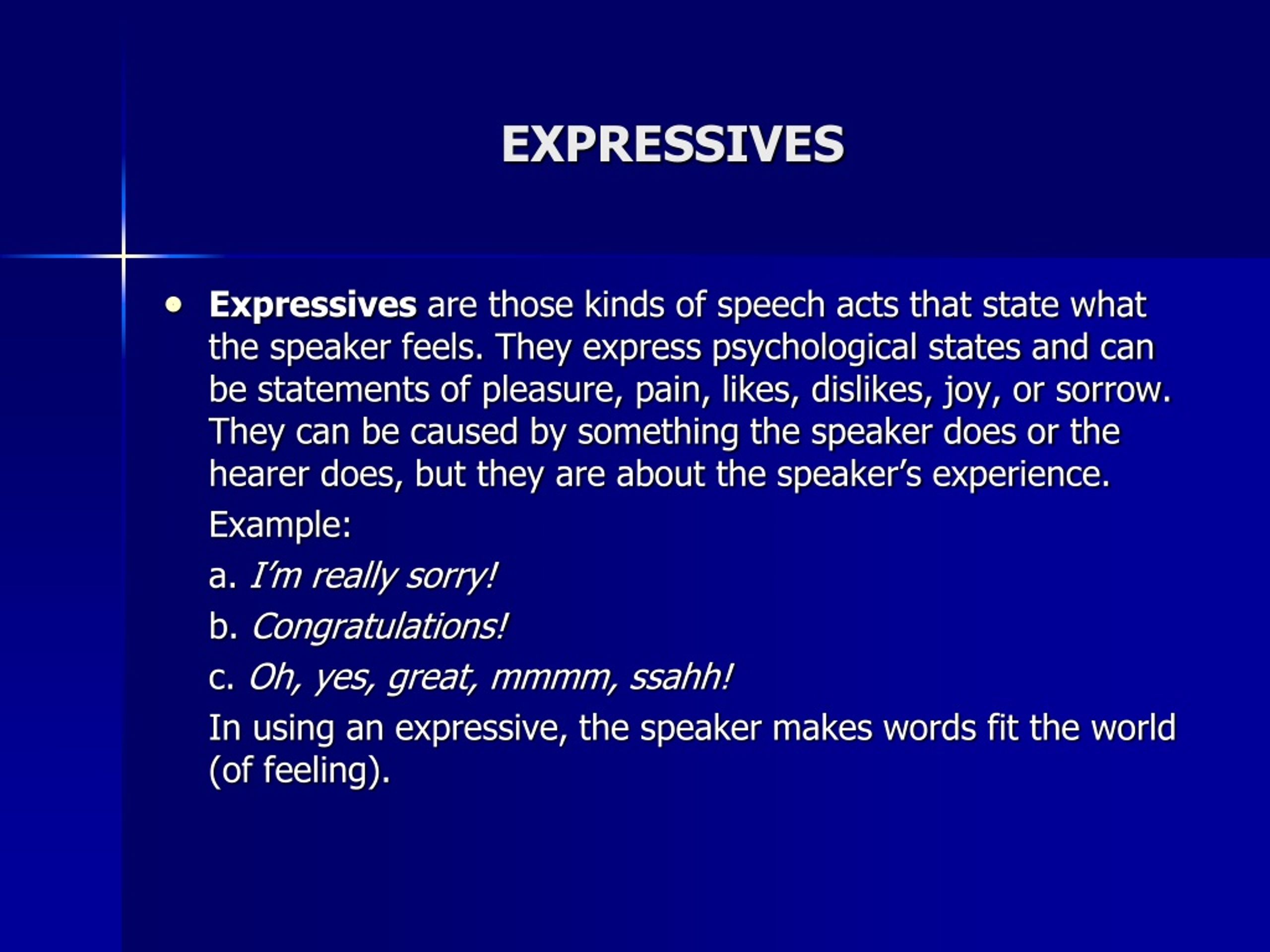 expressive speech act meaning