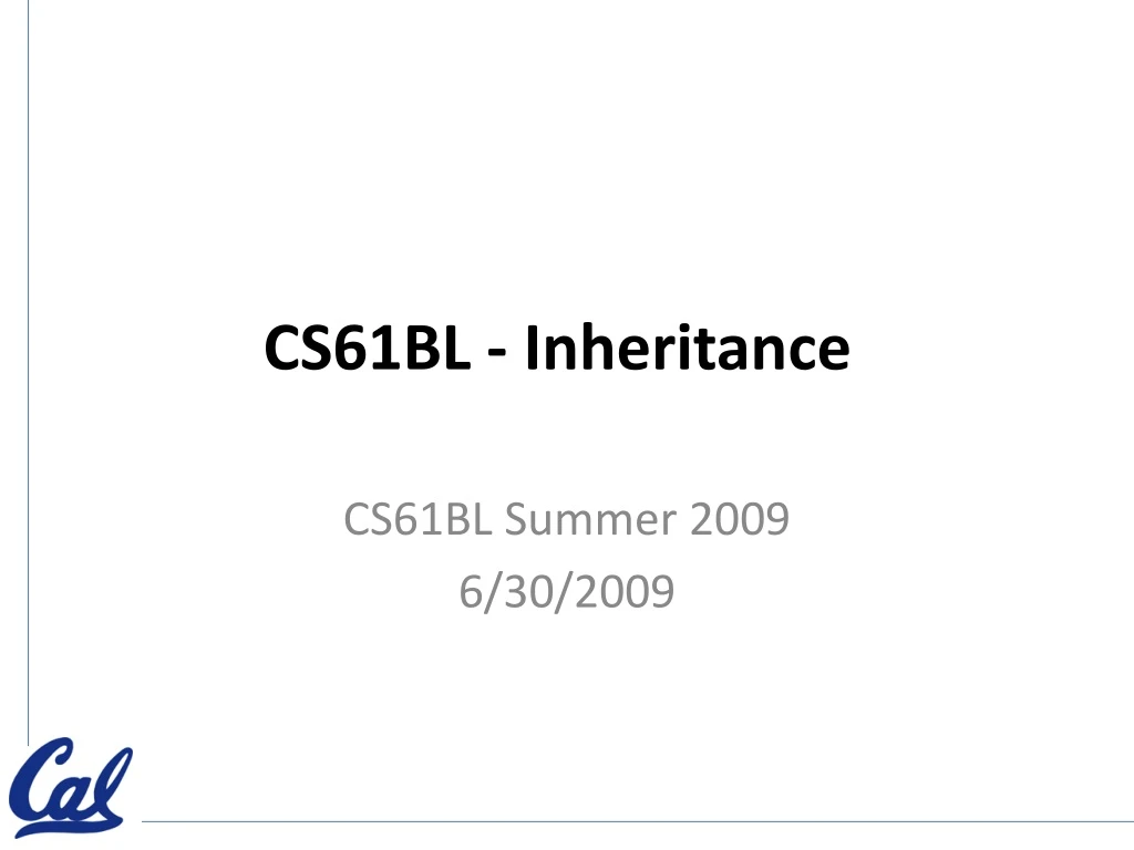 PPT CS61BL Inheritance PowerPoint Presentation, free download ID