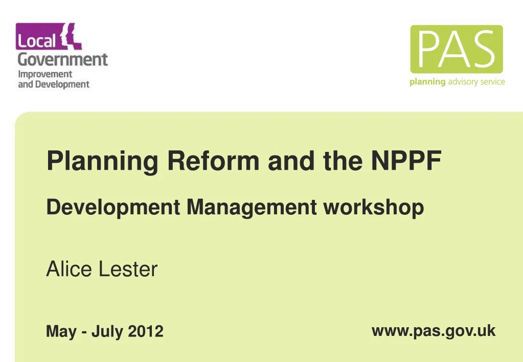 PPT - Planning Reform And The NPPF PowerPoint Presentation, Free ...