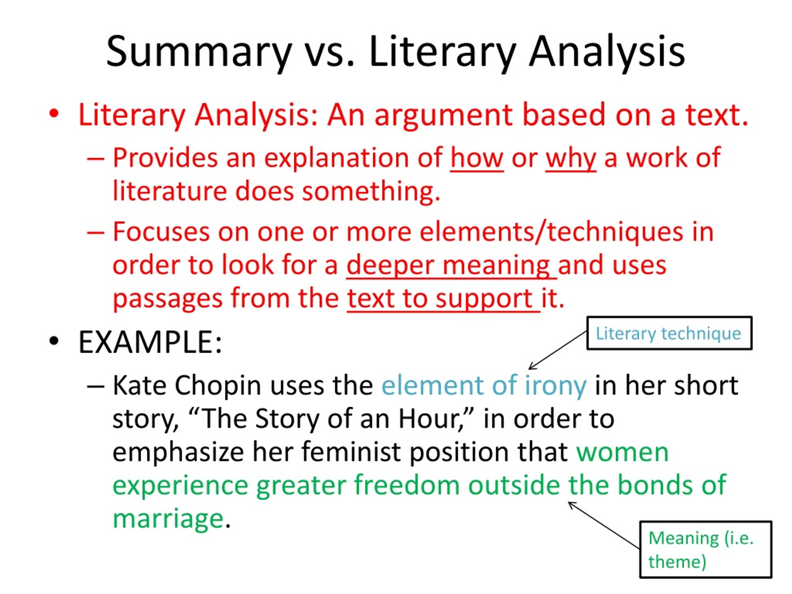summary vs analysis