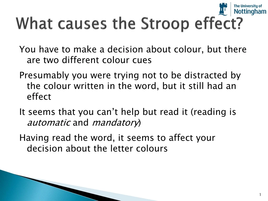 research hypothesis in the stroop effect