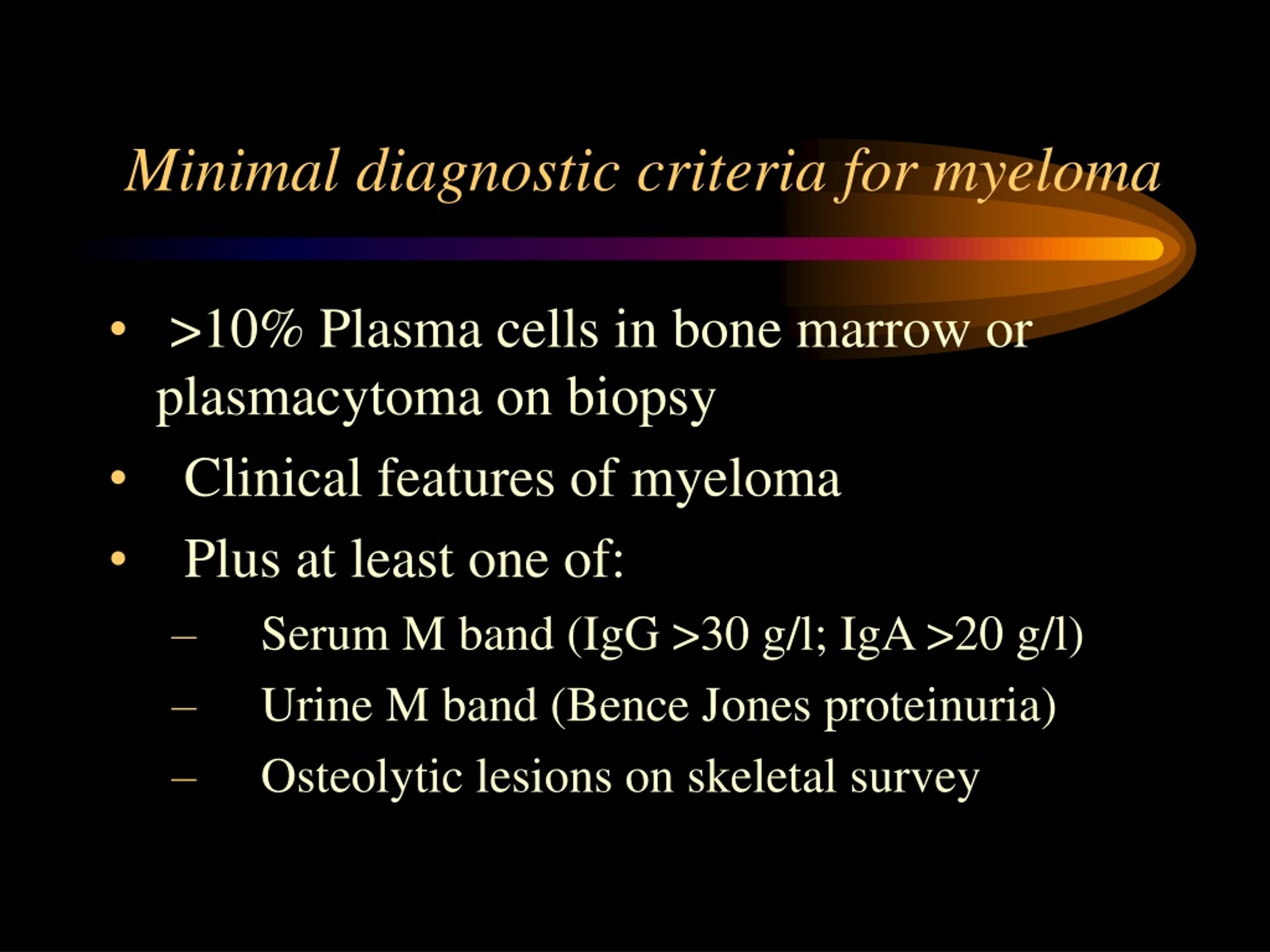 multiple myeloma lab findings usmle