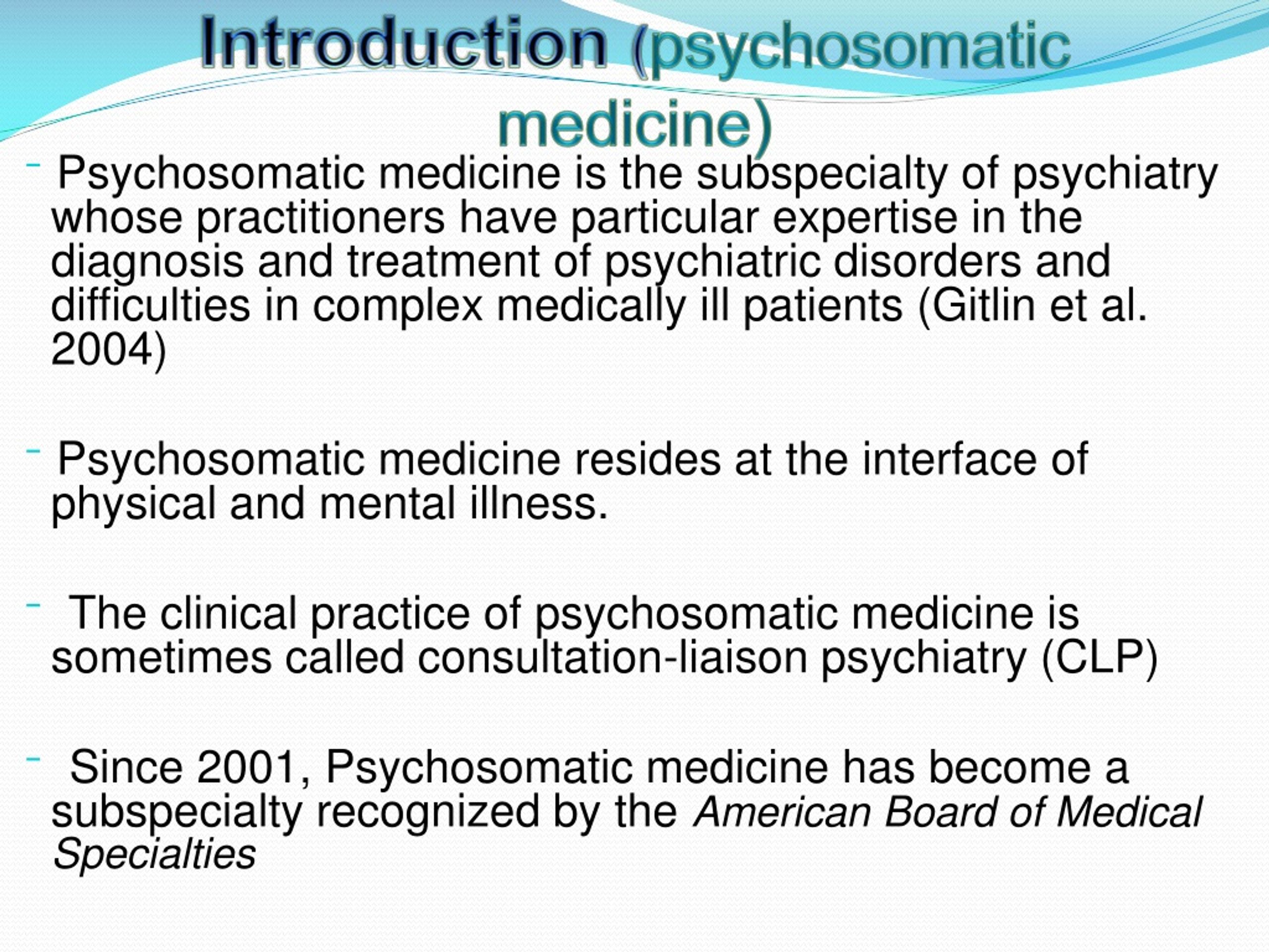 PPT - Psychosomatic Medicine PowerPoint Presentation, free