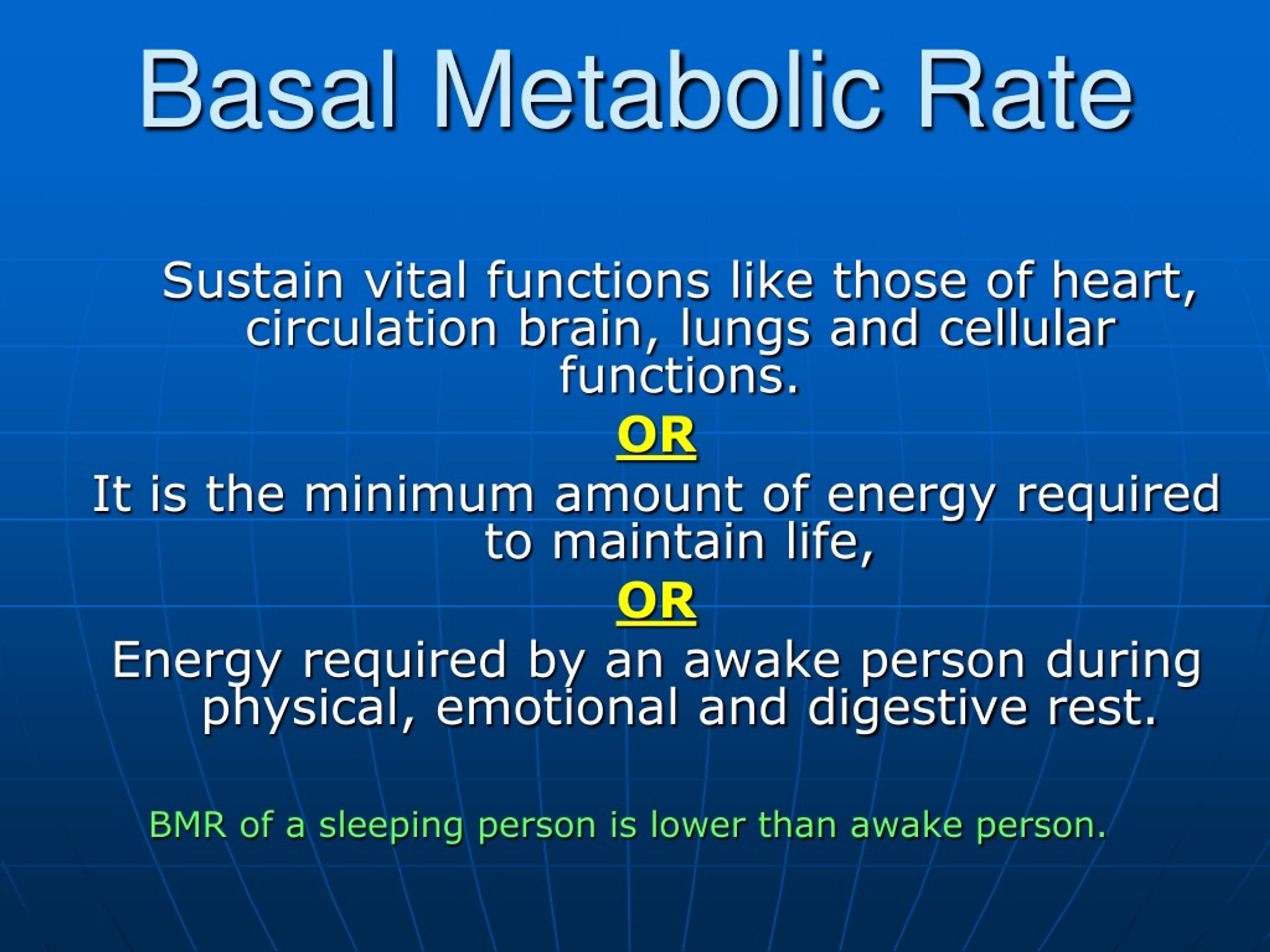 PPT - Basal Metabolic Rate (BMR) PowerPoint Presentation, Free Download ...