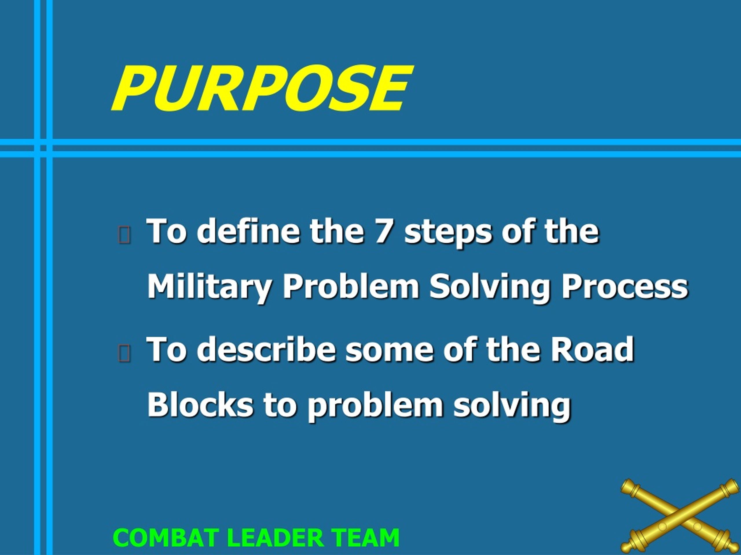 military problem solving process criteria