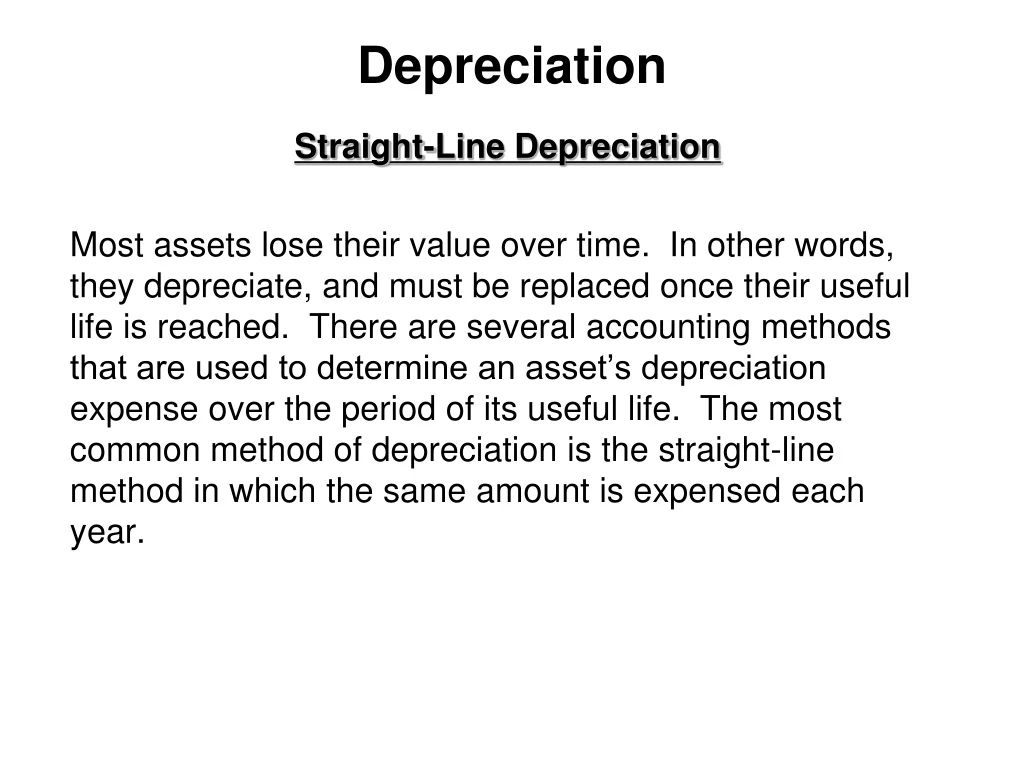 PPT - Depreciation PowerPoint Presentation, Free Download - ID:9204906