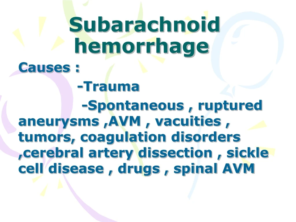 Ppt Subarachnoid Hemorrhage Powerpoint Presentation Free Download