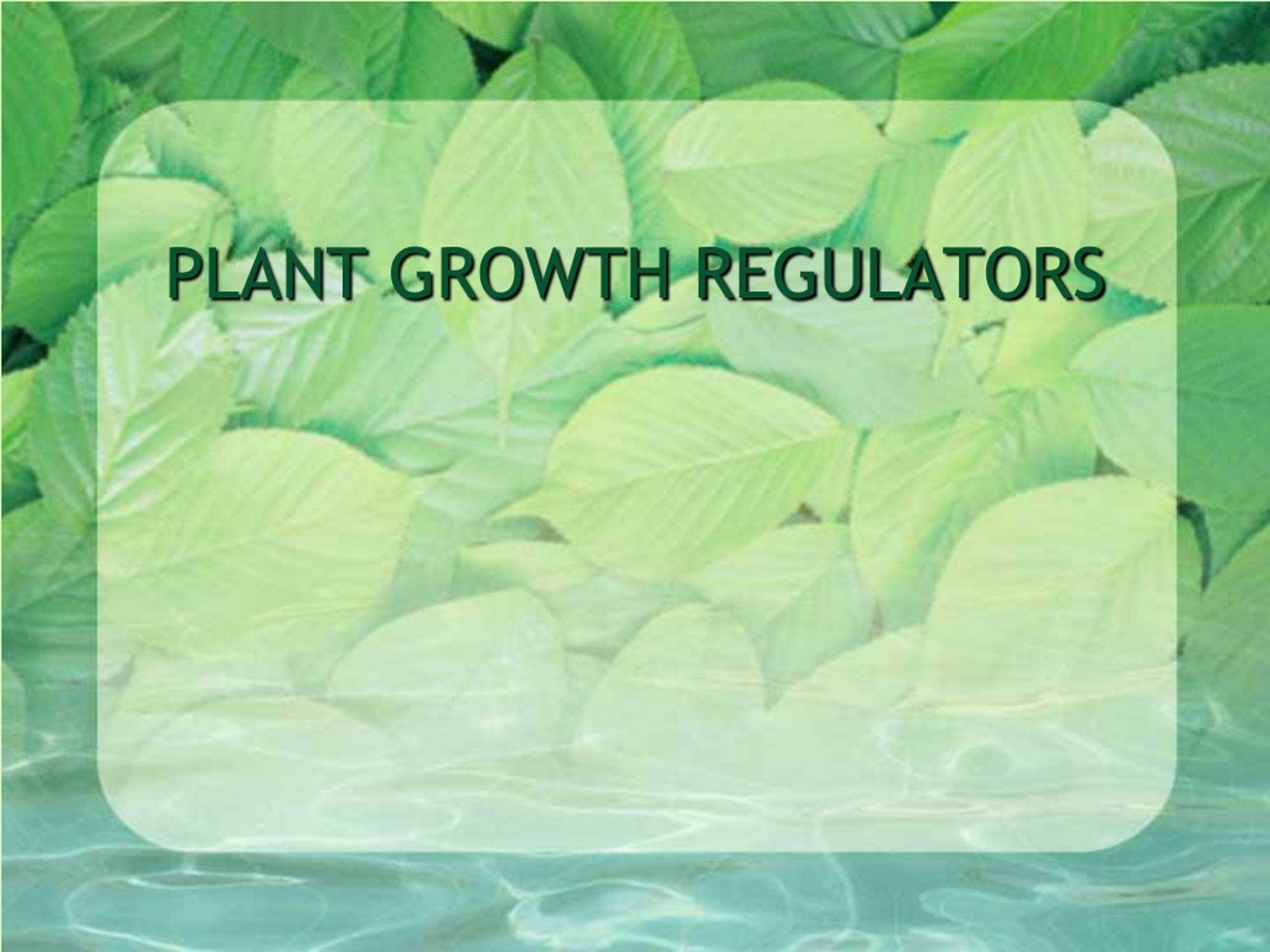 PPT - PLANT GROWTH REGULATORS PowerPoint Presentation, Free Download ...