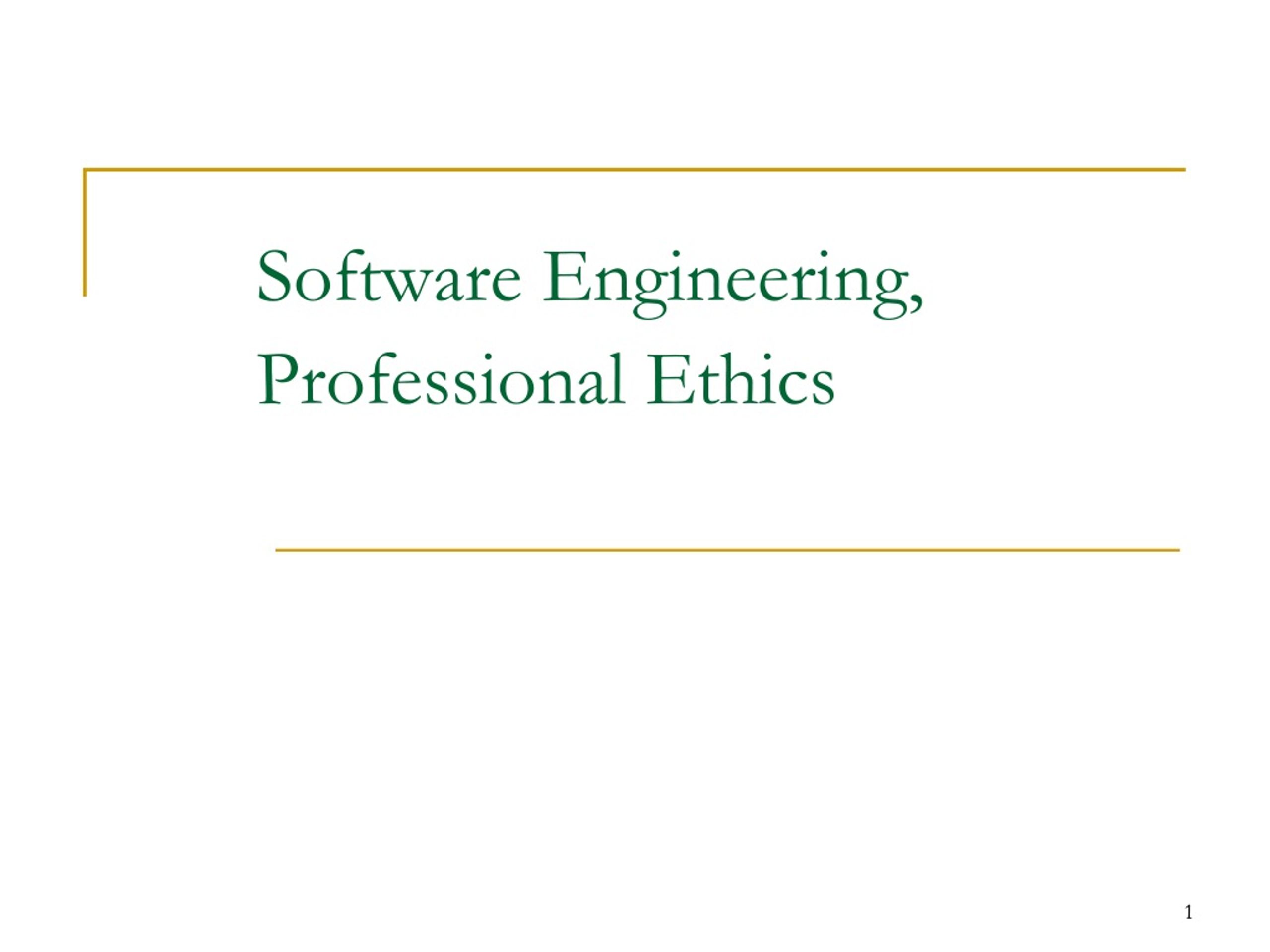 software engineering ethics presentation