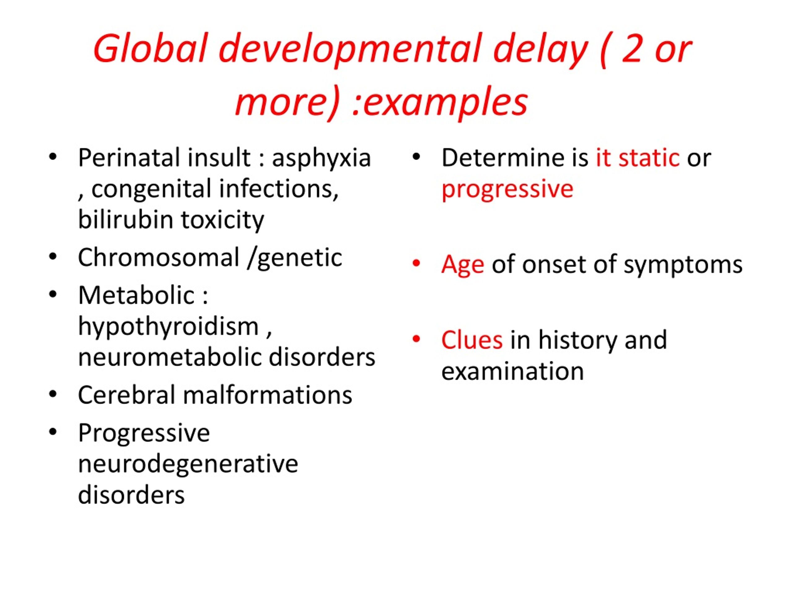 global developmental delay presentation