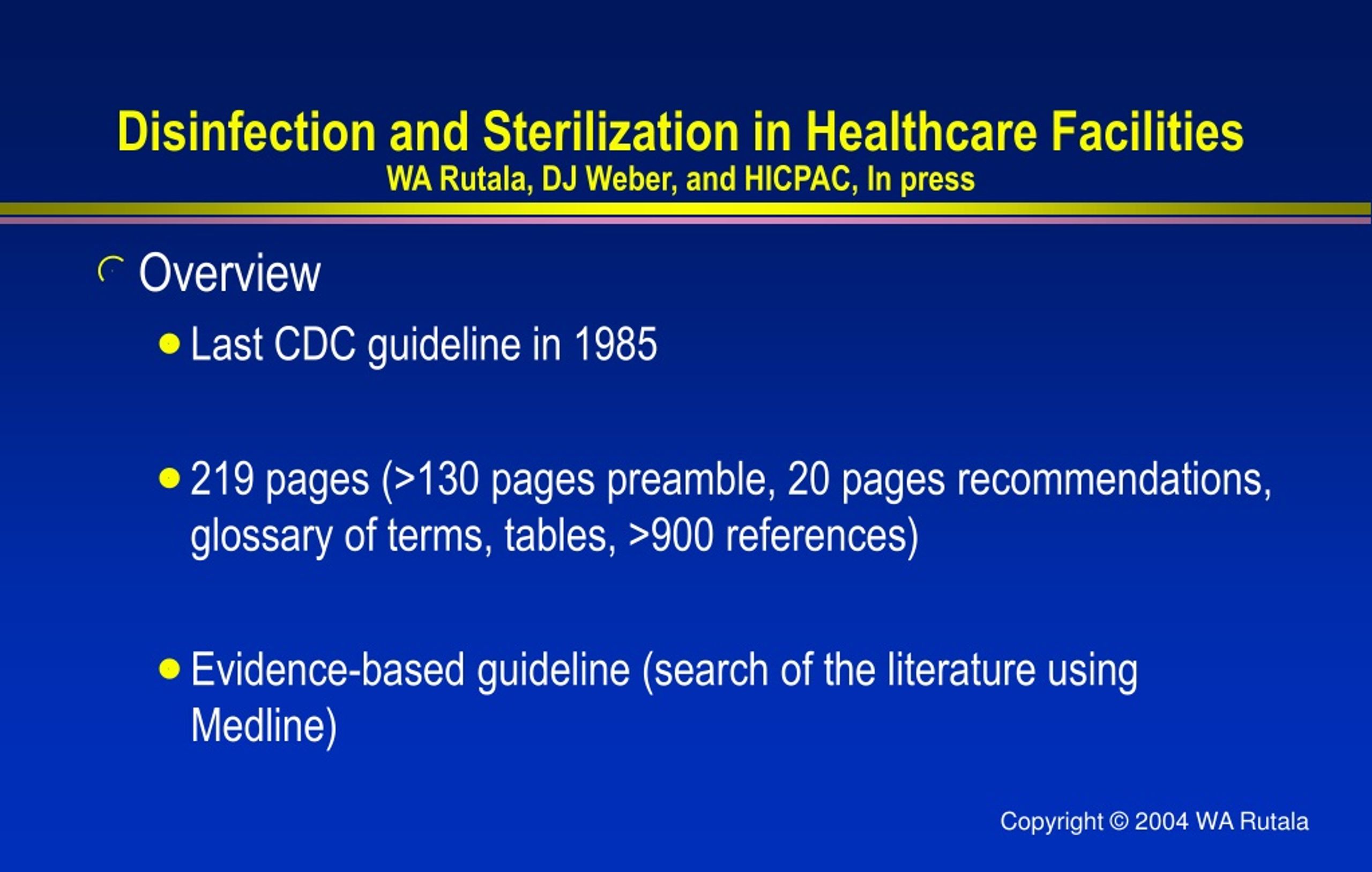 PPT Disinfection and Sterilization Issues and Controversies