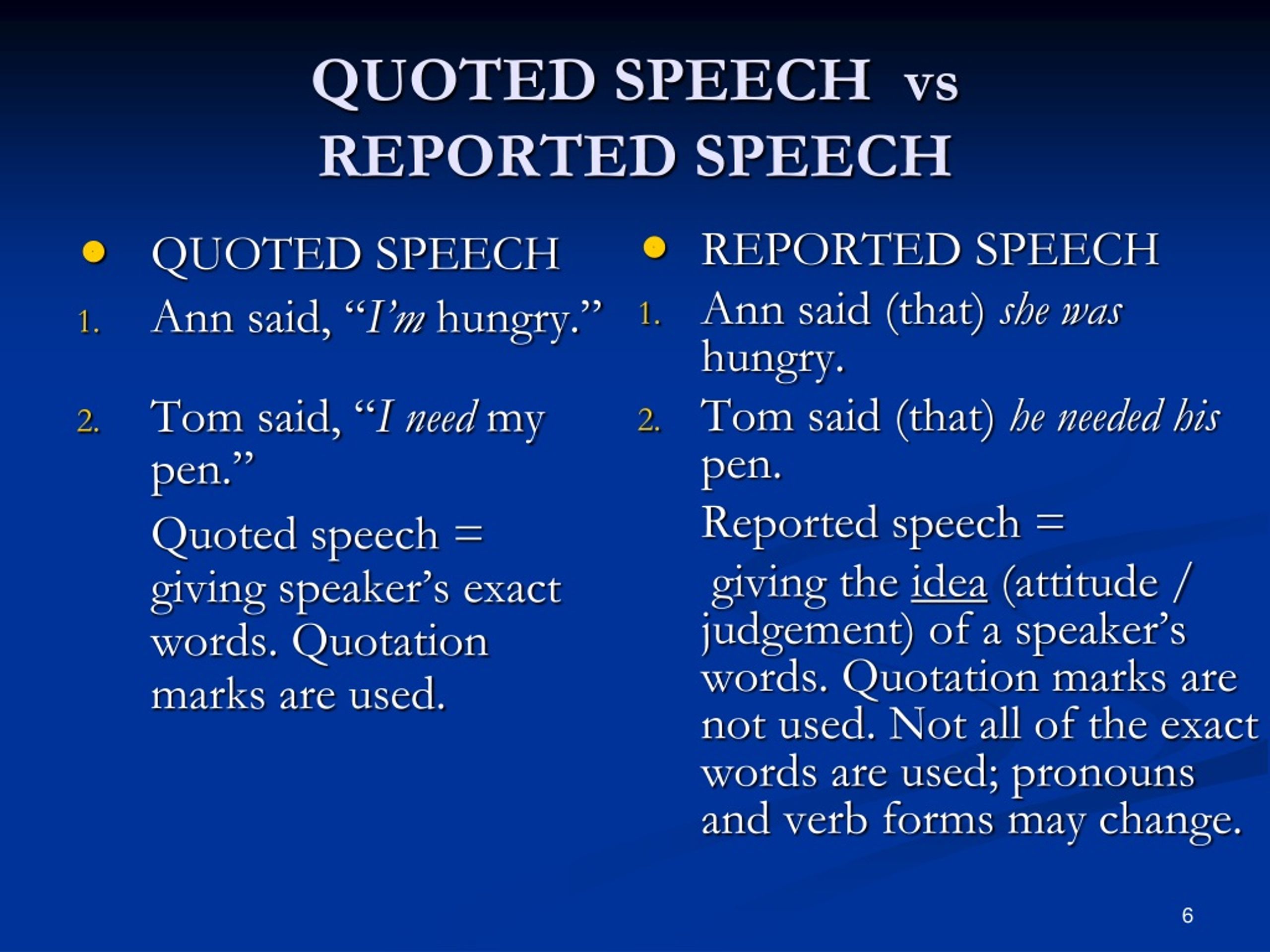 reported and quoted speech