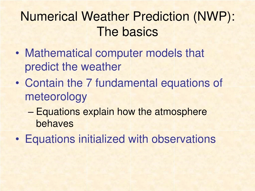 PPT Numerical Weather Prediction (NWP) The basics PowerPoint