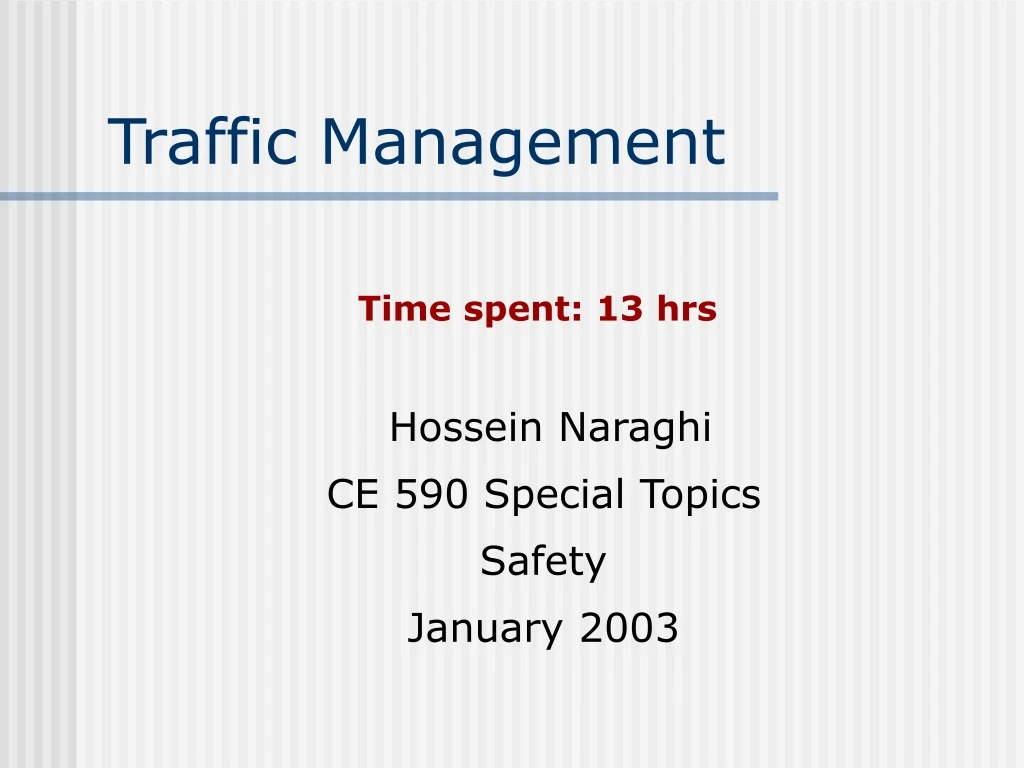 traffic management presentation ppt