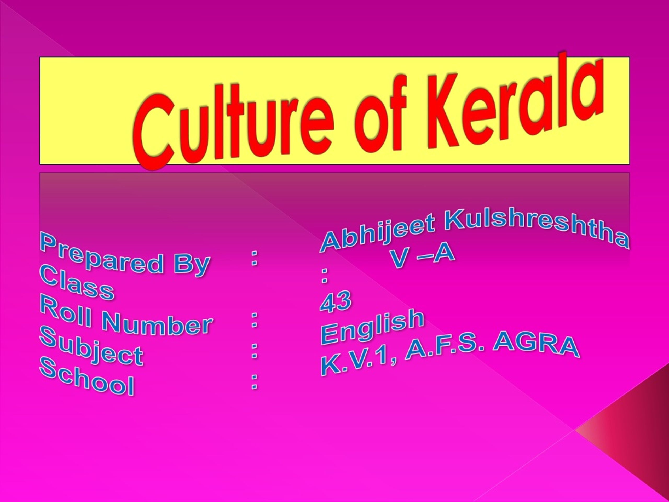 powerpoint presentation on kerala culture