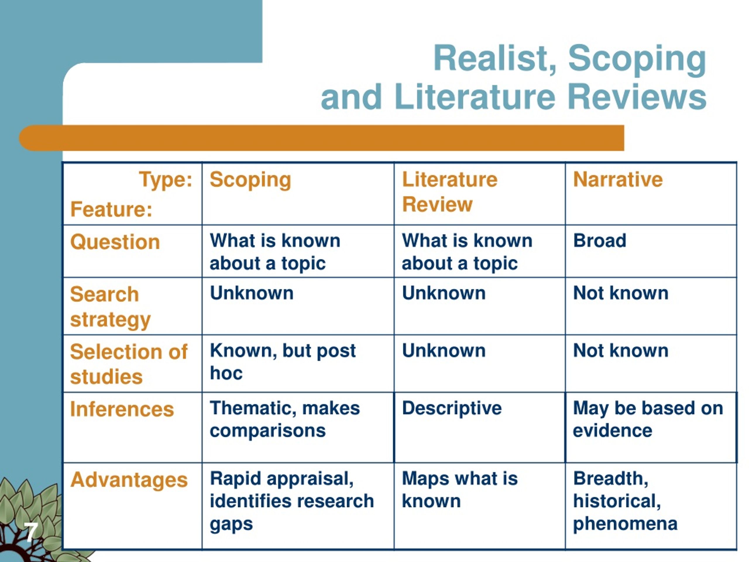 scoping review vs literature review