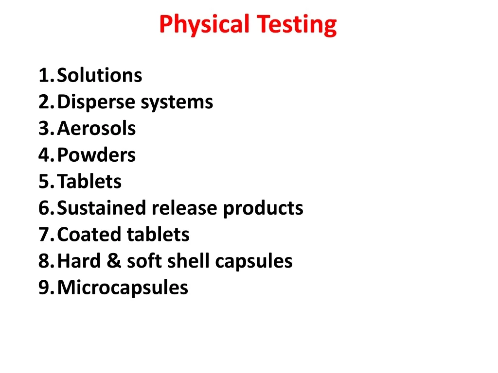 physical testing n.