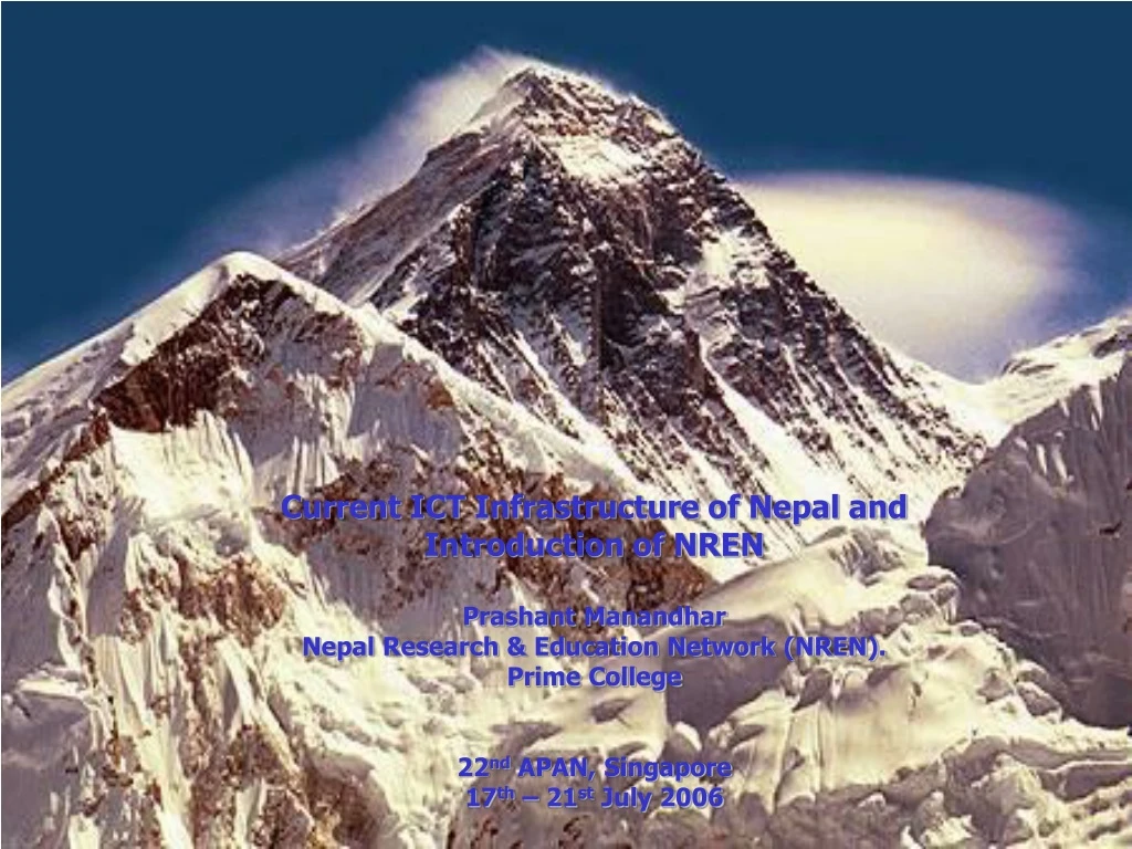 Ppt - Current Ict Infrastructure Of Nepal And Introduction Of Nren 