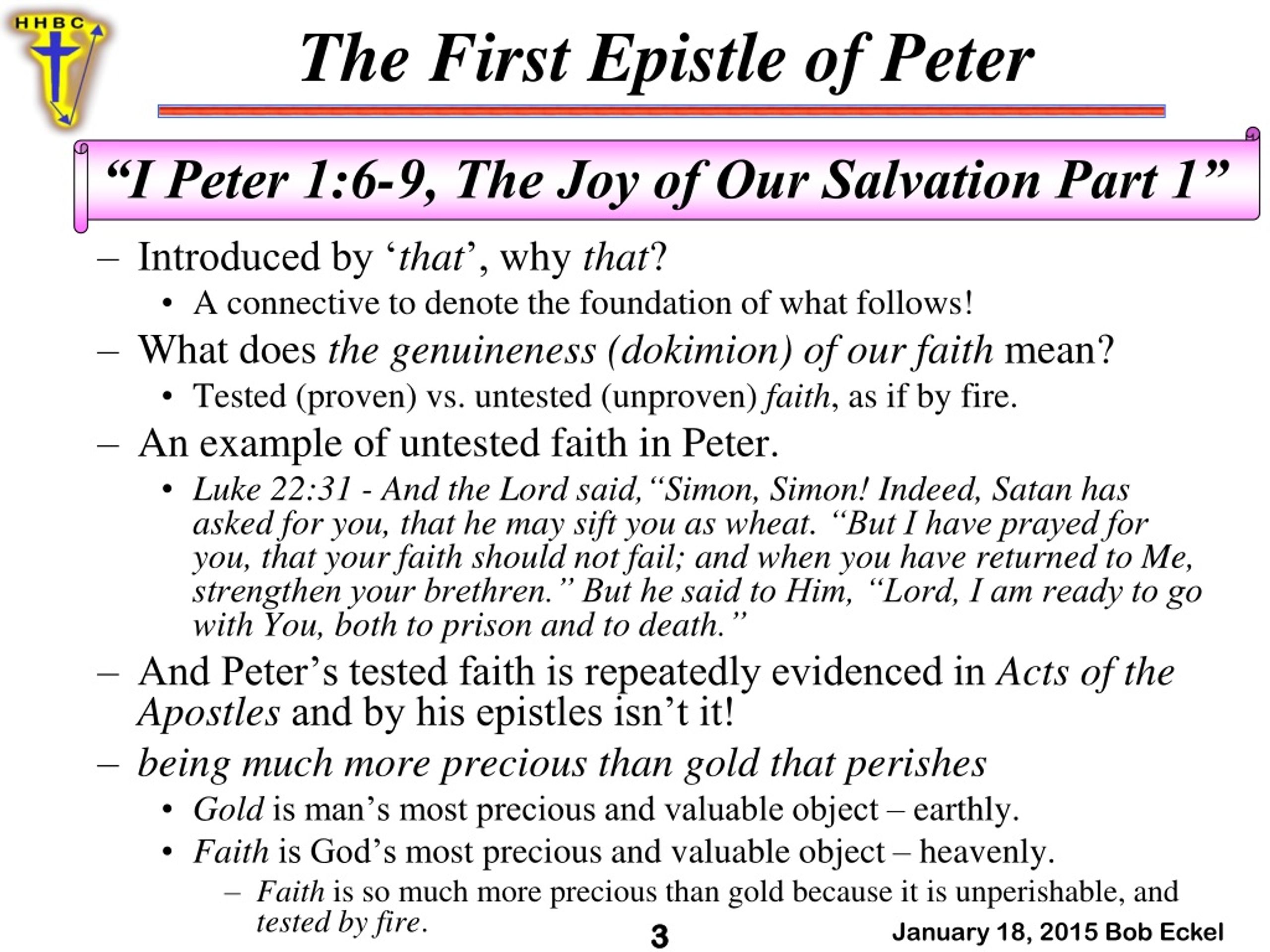 PPT The First Epistle of Peter PowerPoint Presentation