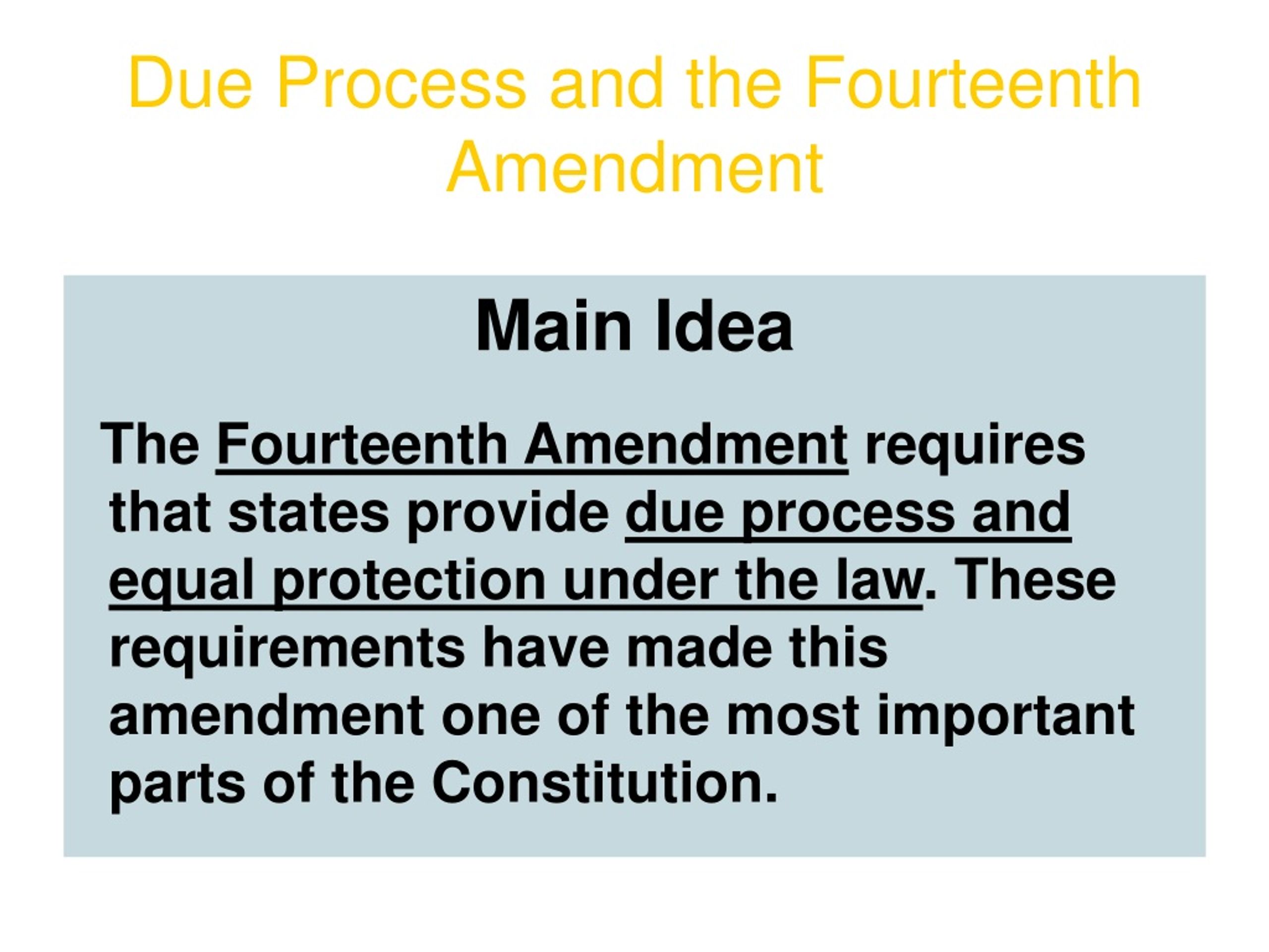 PPT - Section 3 Due Process and the Fourteenth Amendment PowerPoint ...