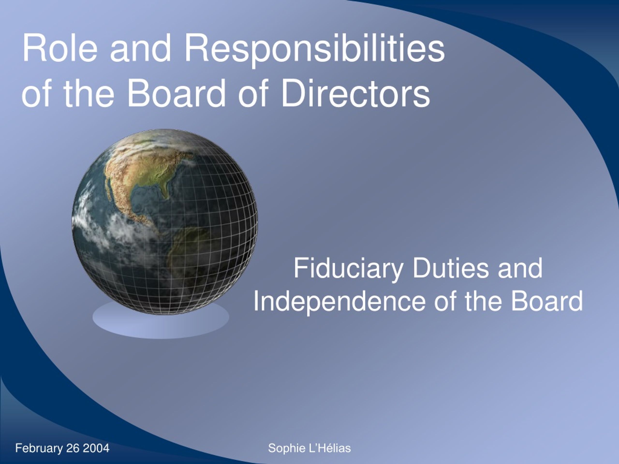 Ppt Role And Responsibilities Of The Board Of Directors Powerpoint