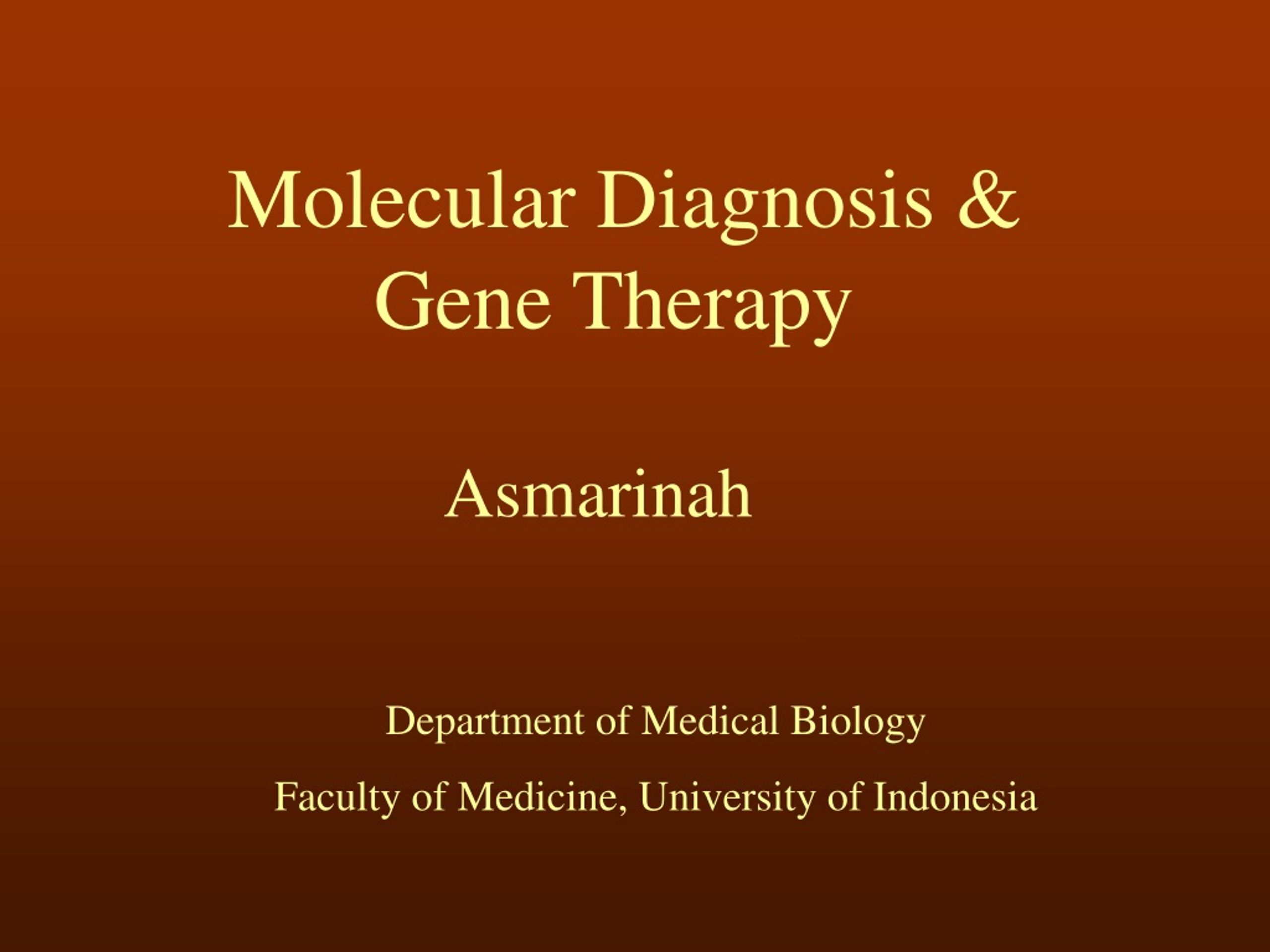 PPT - Molecular Diagnosis & Gene Therapy PowerPoint Presentation - ID ...