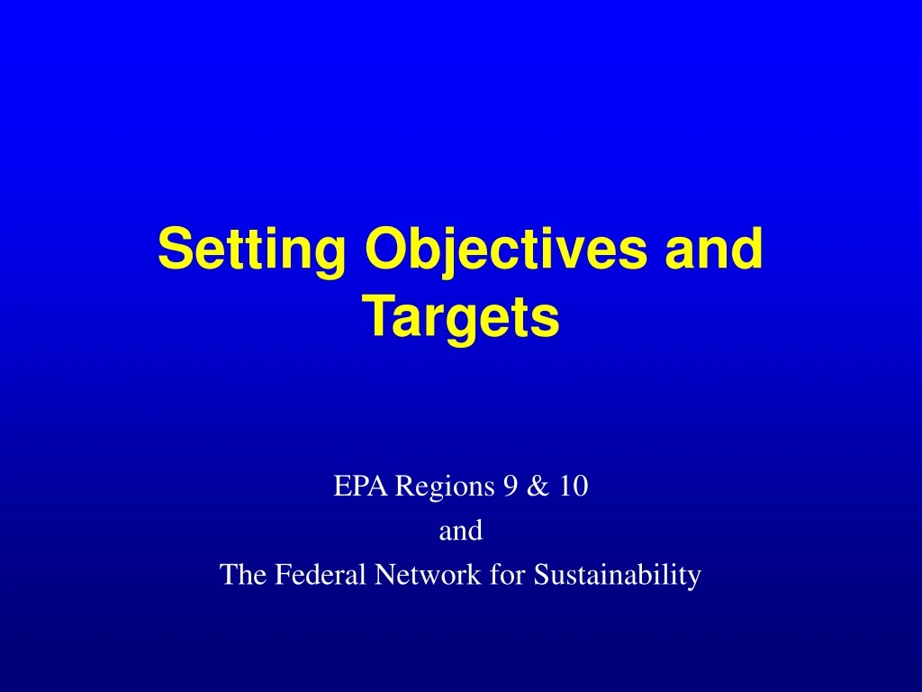 setting objectives and targets n.
