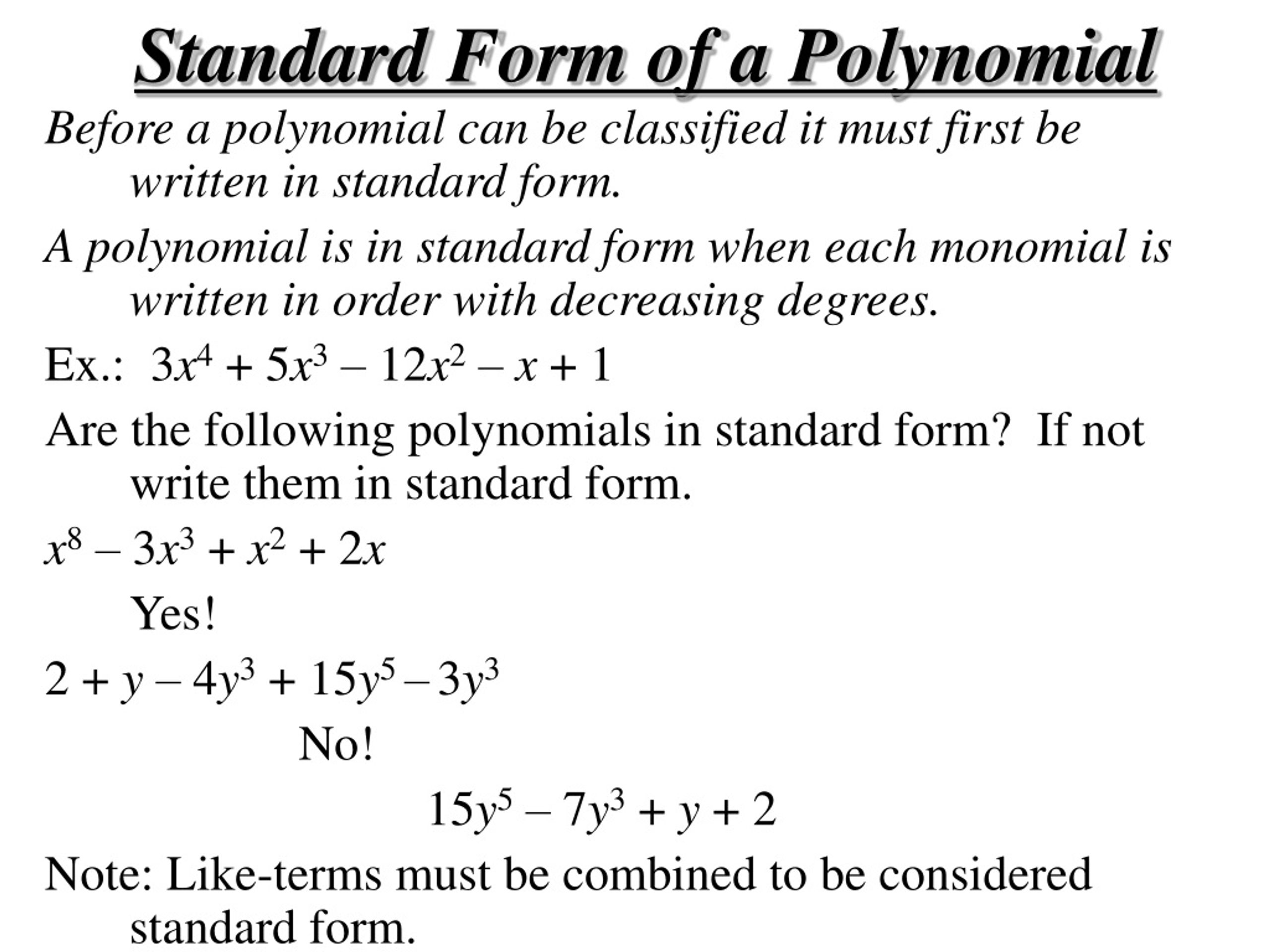 Ppt Introduction To Polynomials Powerpoint Presentation Free Download Id9213897 1692