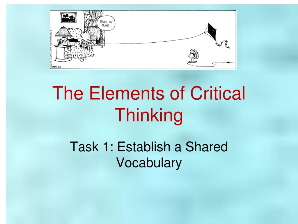 elements of critical thinking ppt