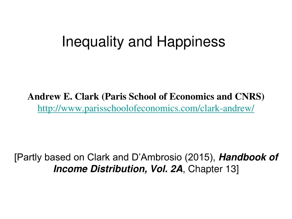 inequality and happiness n.