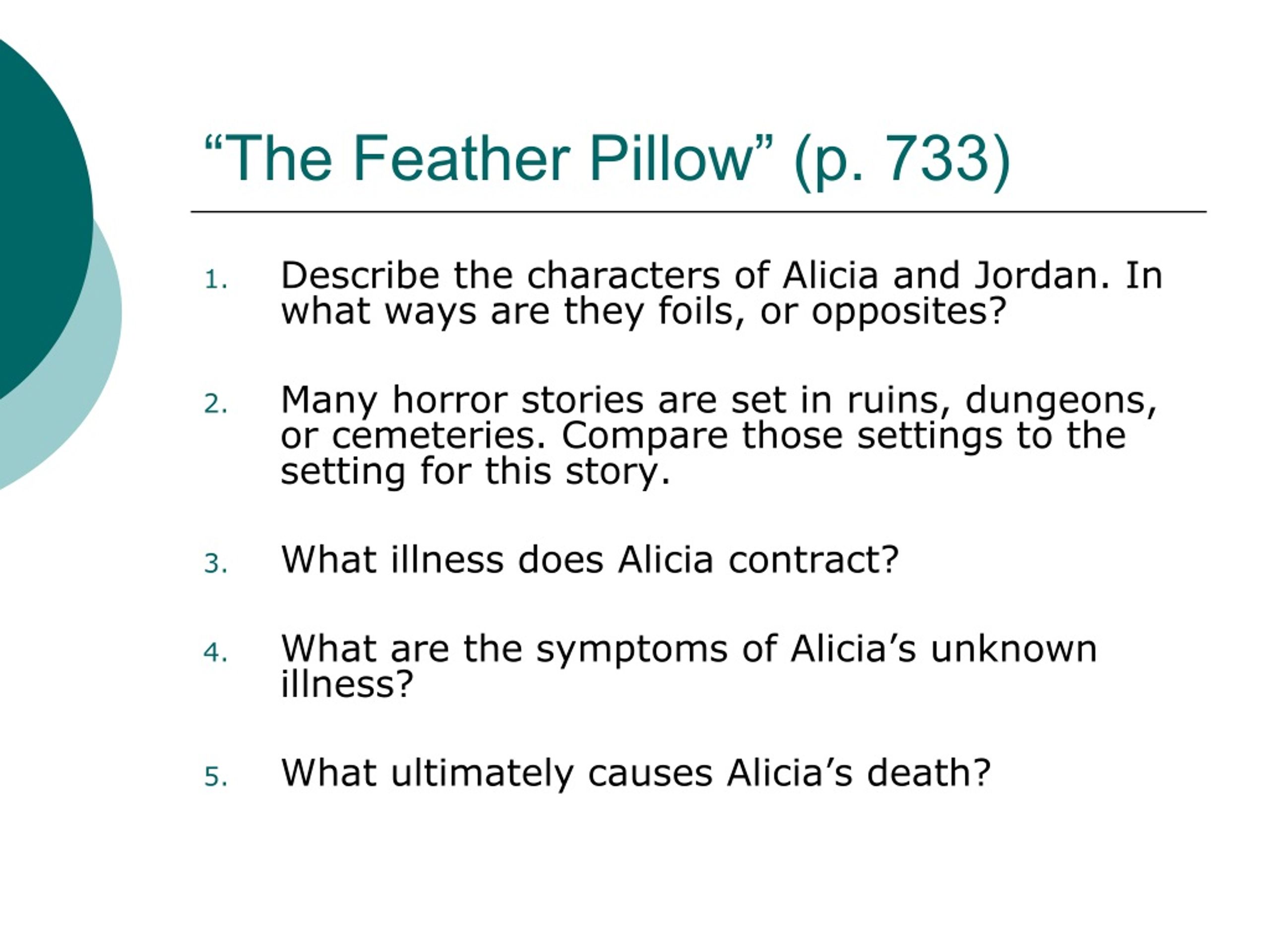 PPT - Horacio Quiroga “The Feather Pillow” PowerPoint Presentation - ID ...