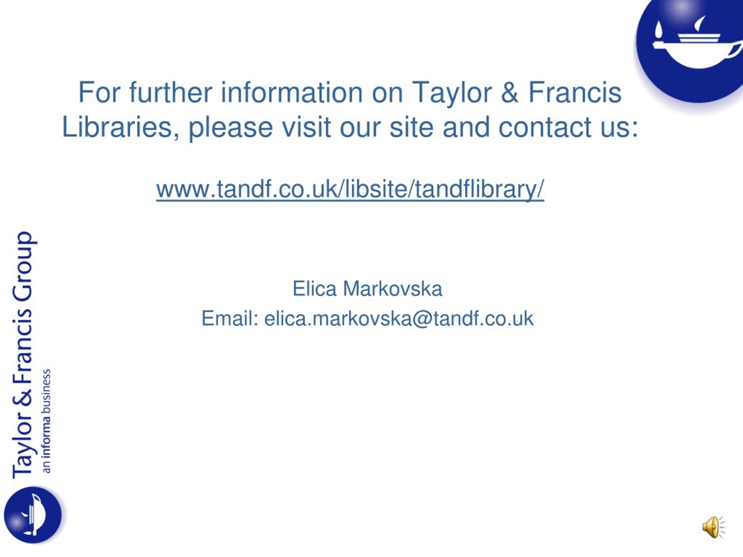 PPT - Taylor And Francis Online Journal Solutions PowerPoint ...